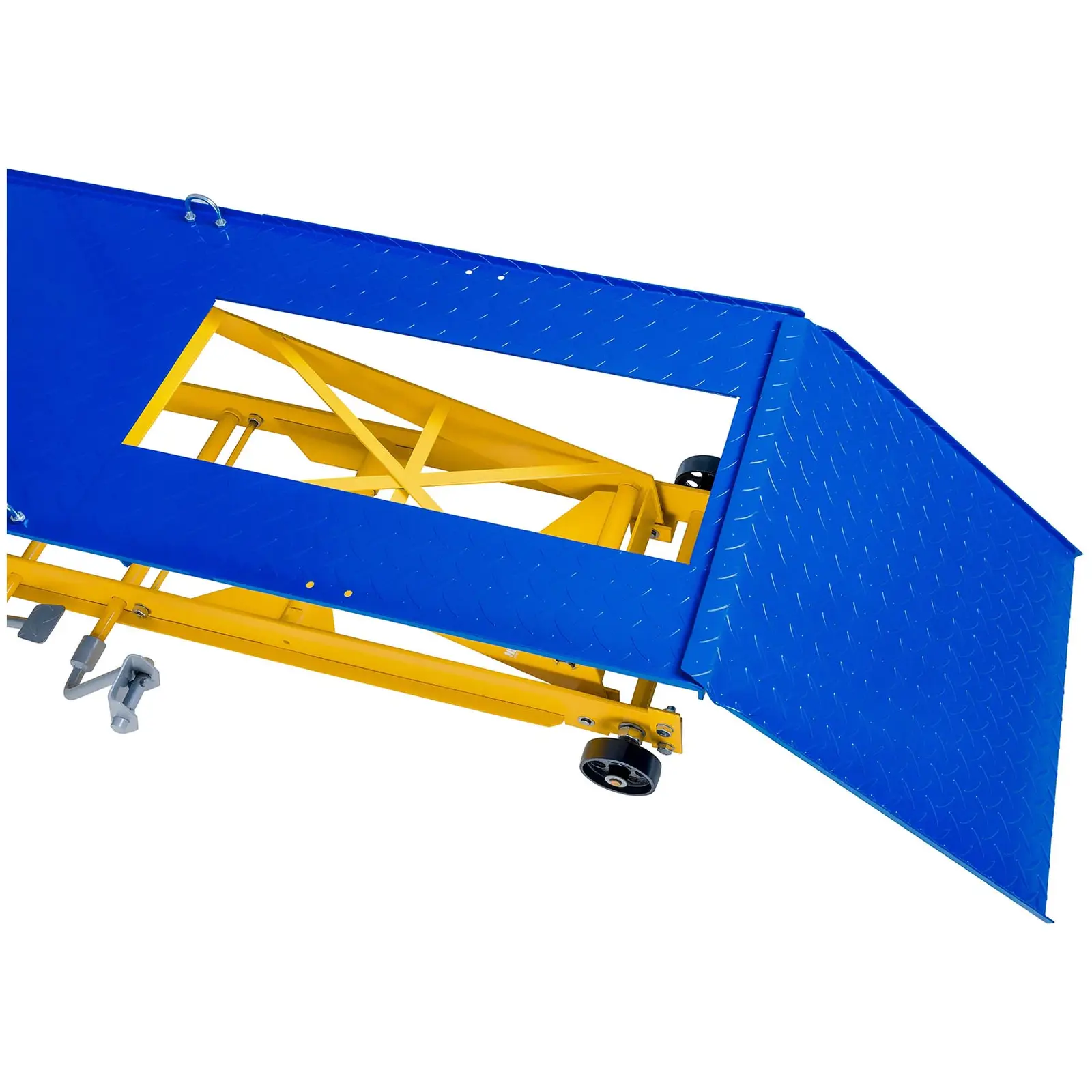 Motorradhebebühne mit Rampe - 450 kg - 220 x 68 cm (Breite Vorderreifen Befestigungsklammer [cm]: 8-19)
