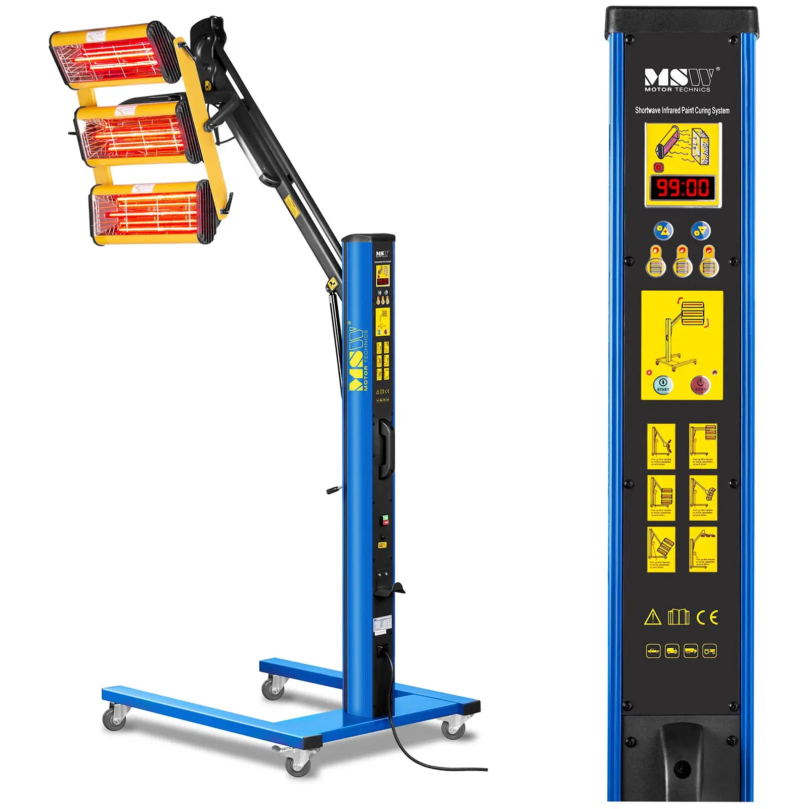 Lampe infrarouge carrosserie - 3300 W - 3 émetteurs - Image du produit