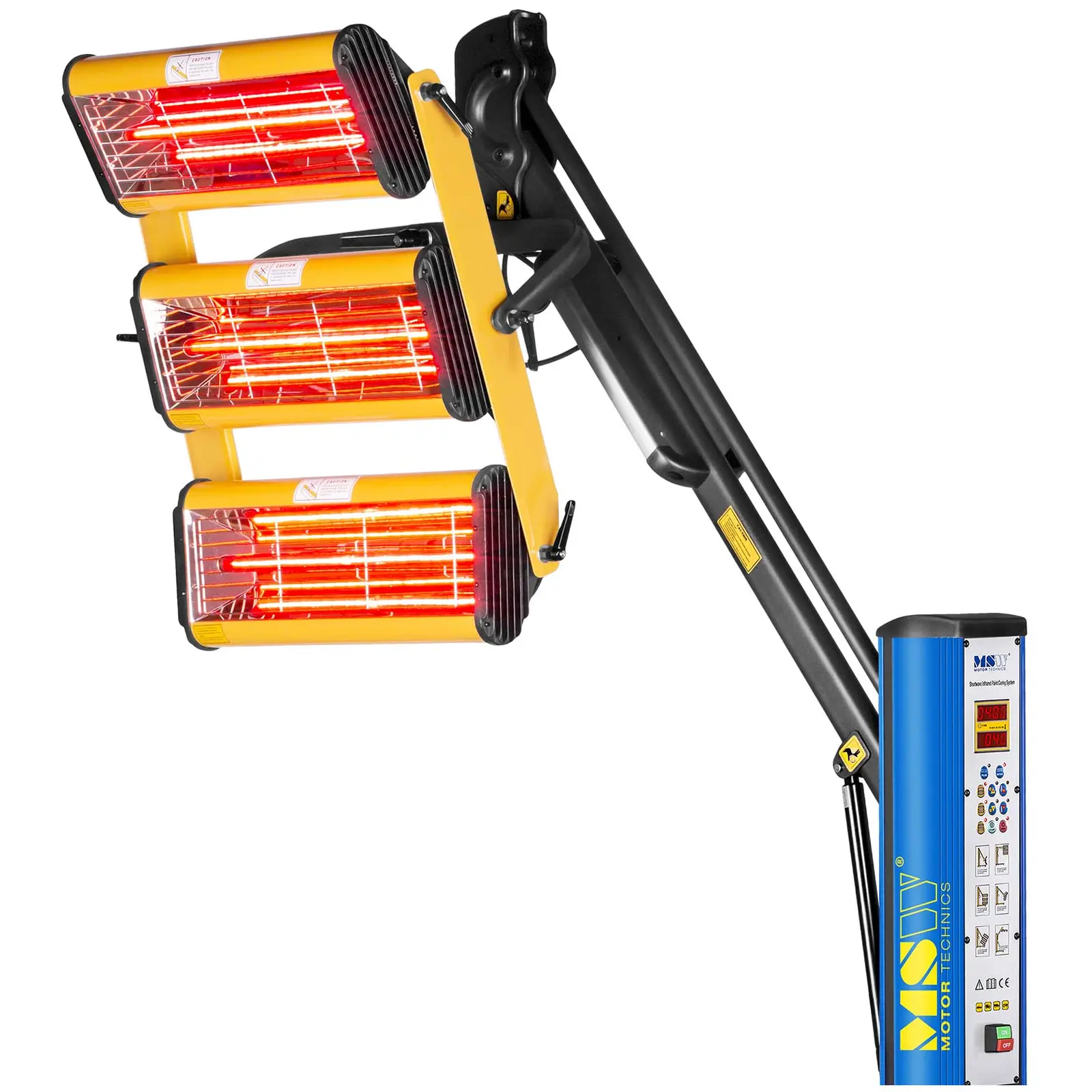 Lampada Infrarossi Per Carrozzeria MSW IR-DRYER3000.1 - 3300W, 3 Pannelli, Superficie 1200x1000 Mm, Timer 1-99 Min