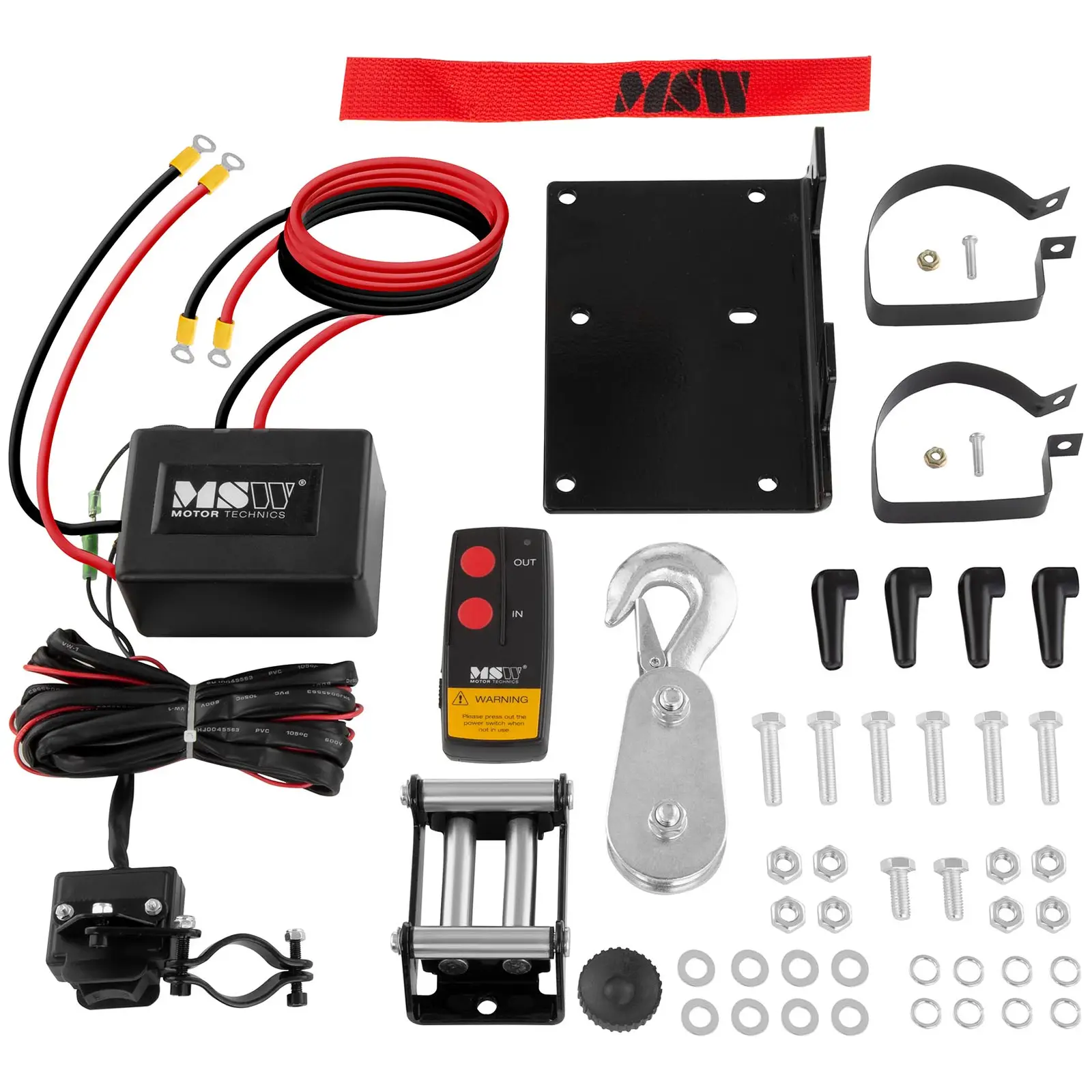 Verricello elettrico fuoristrada 12 V- 907 kg - 2.000 lb - Puleggia inclusa