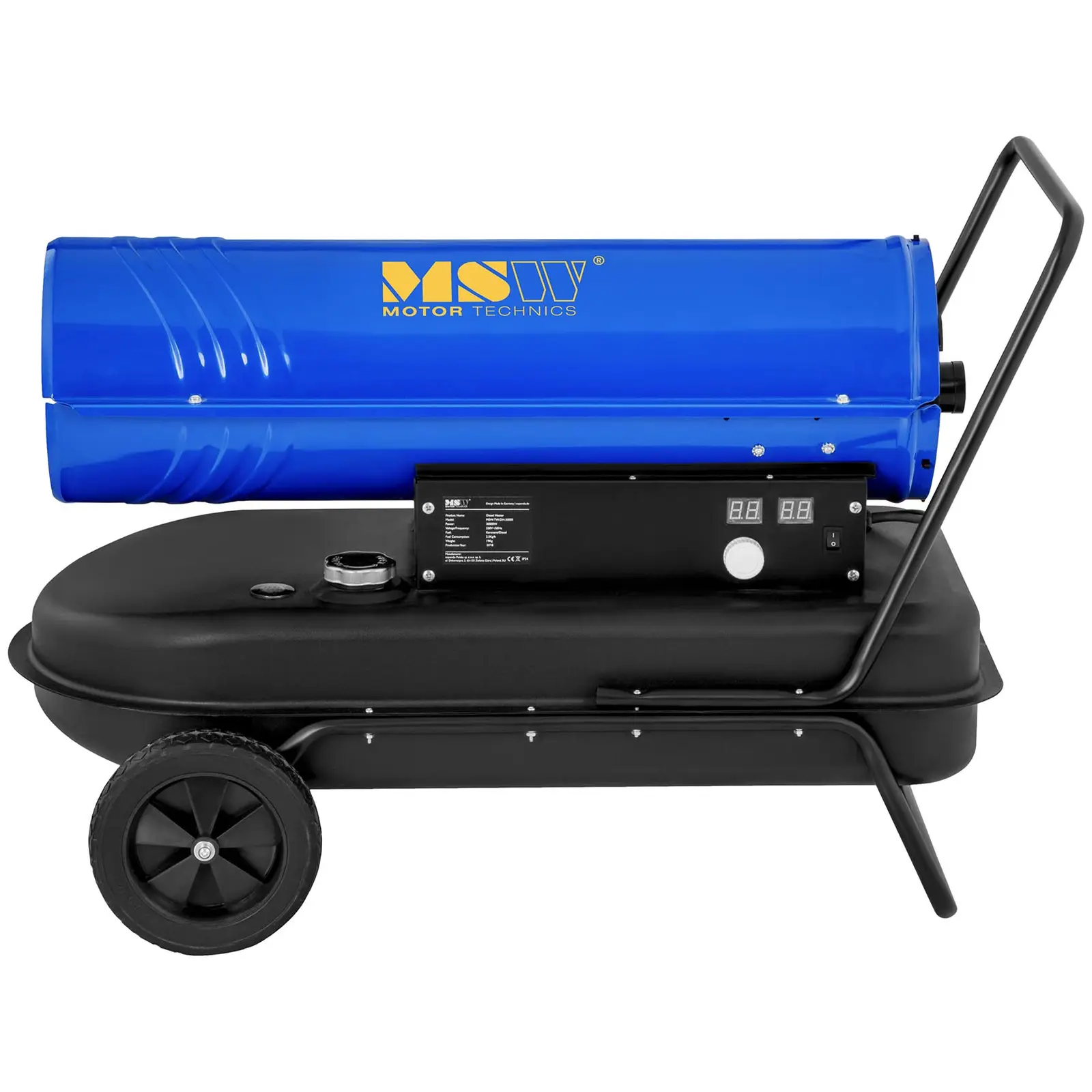 Naftové topidlo s podvozkem - 30 kW - 38 l (Pojistka: 3.15 A)