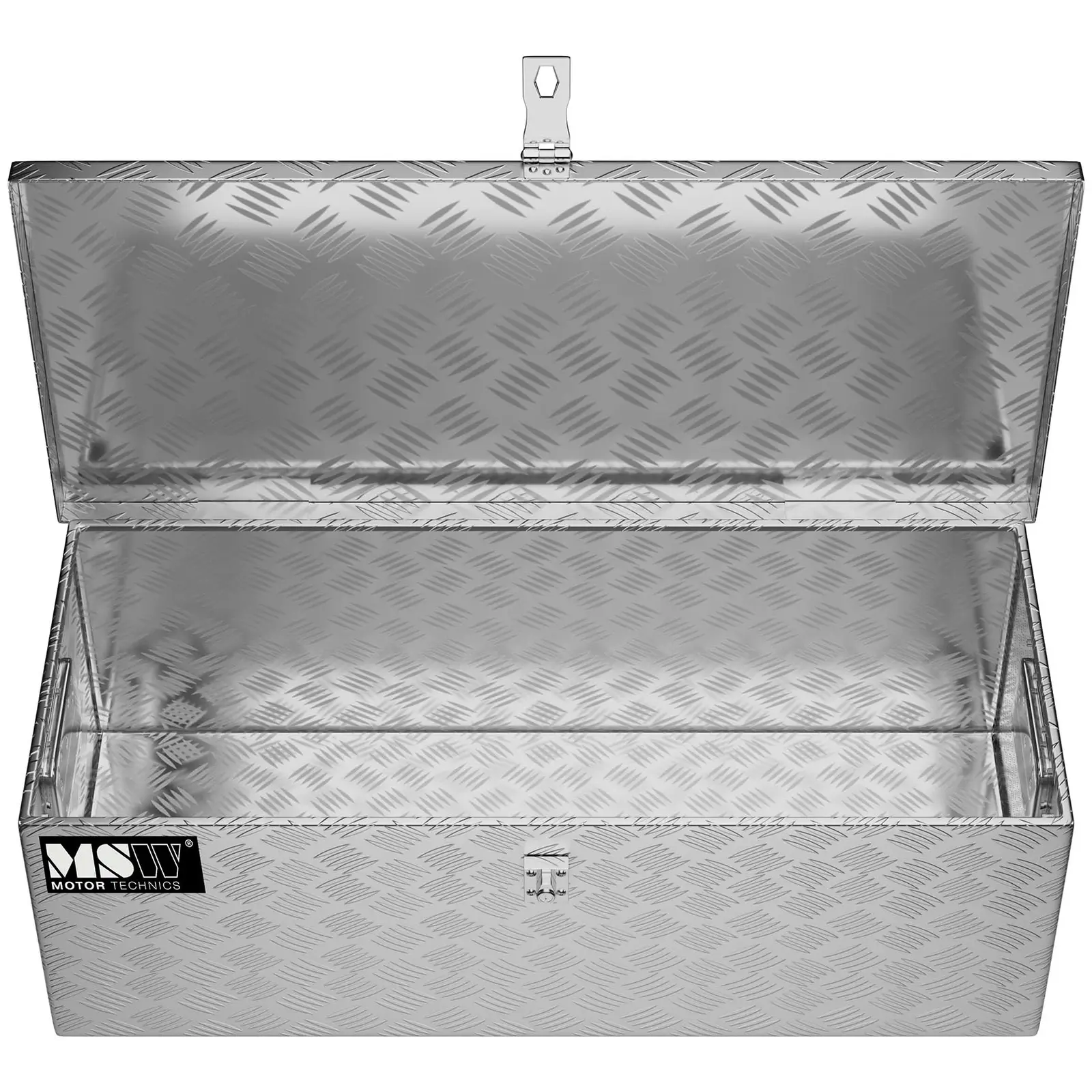 Hliníkový kufr na nářadí - rýhovaný plech - 76,5 x 33,5 x 24 cm - 48 l (Rozměry (DxŠxV): 76 x 35 x 25.5 cm)