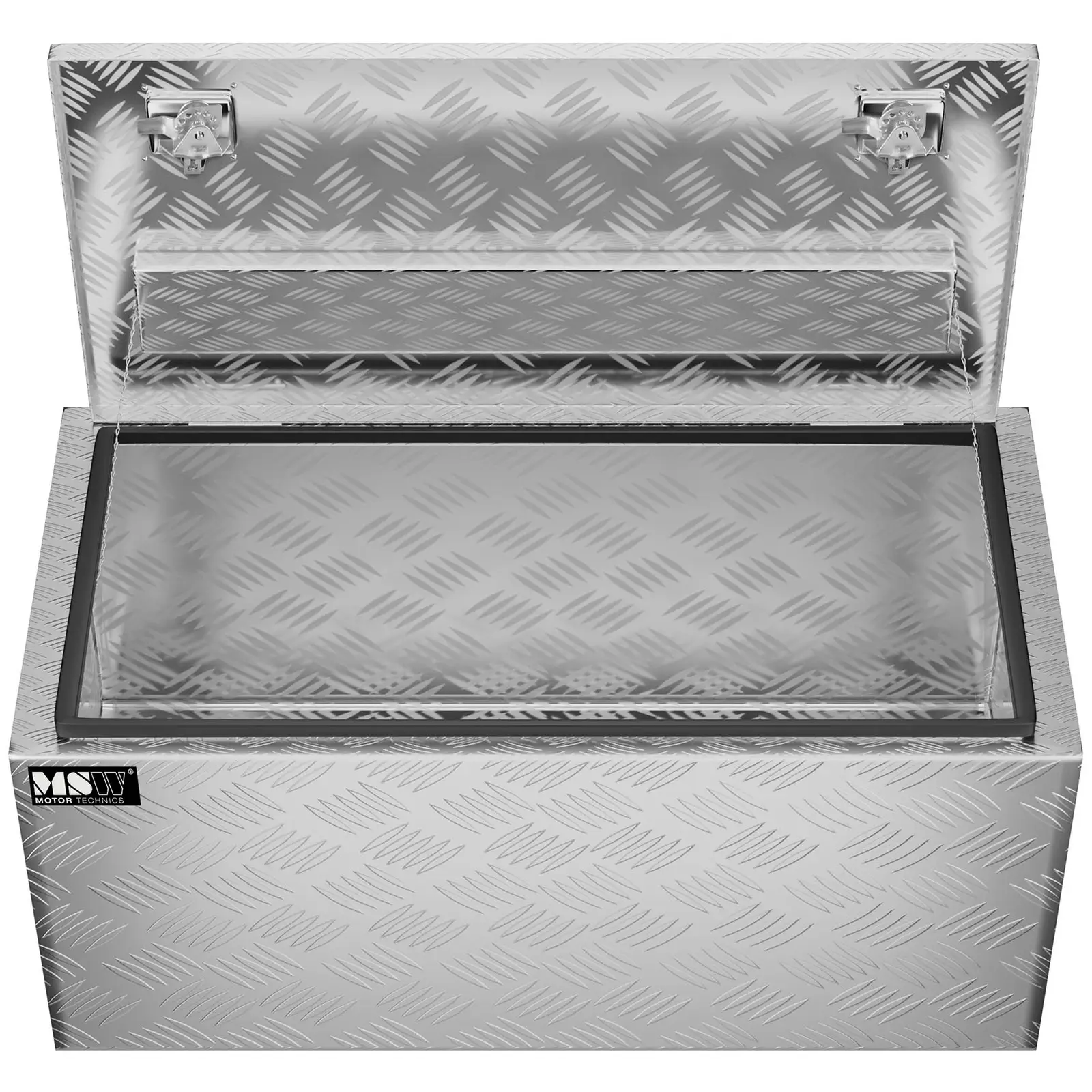 Hliníkový kufr na nářadí - rýhovaný plech - 91 x 44,5 x 43 cm - 119 l