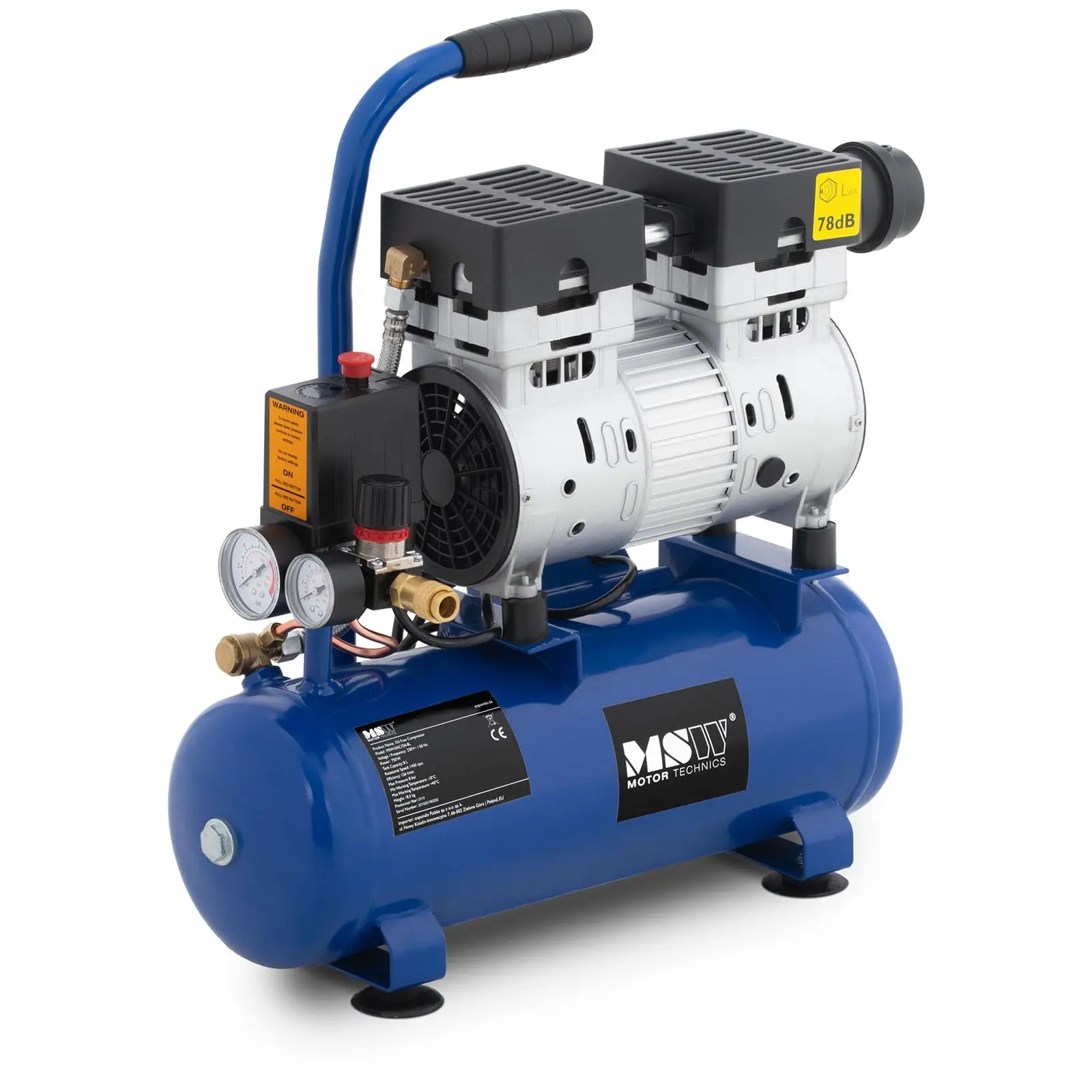 Factory second Oil-free Air Compressor - 8 L - 750 W