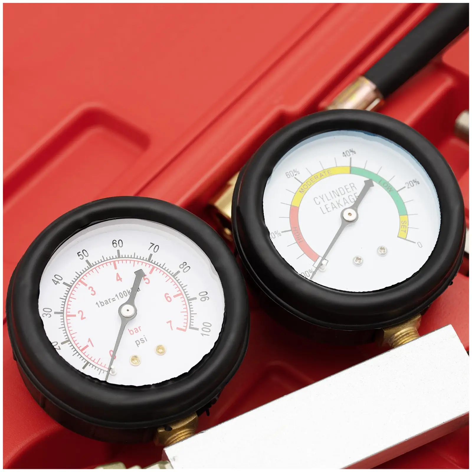 Leak Down Tester - dual pressure gauge - 0-7 bar