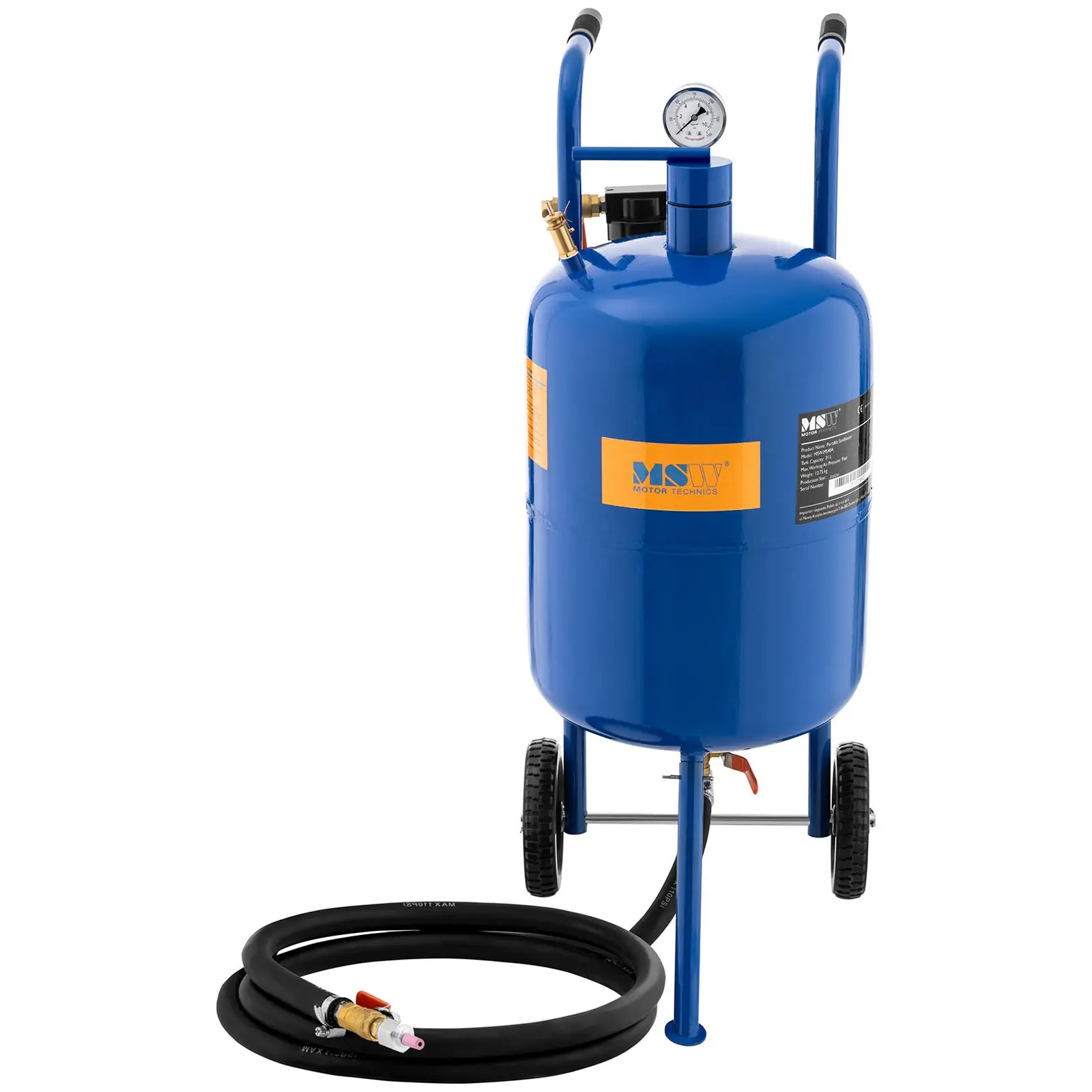 Sableuse mobile - 40 l - 8,6 bars (Manomètre: Oui)