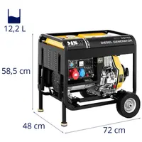 Dieselgenerator - 4.400 W - 12,5 L - 230/400 V - mobiel
