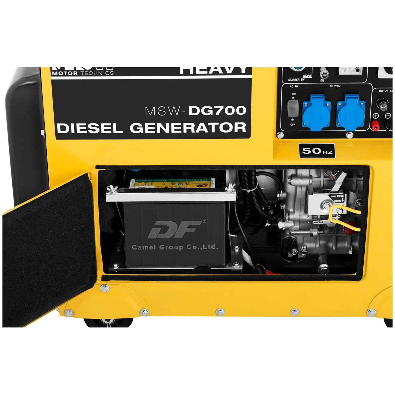 Vészhelyzeti áramgenerátor 3-fázisú Silent Diesel elektromos indítással - 5000 W - 7 LE - tartály: 14,5 l - 230/400 V