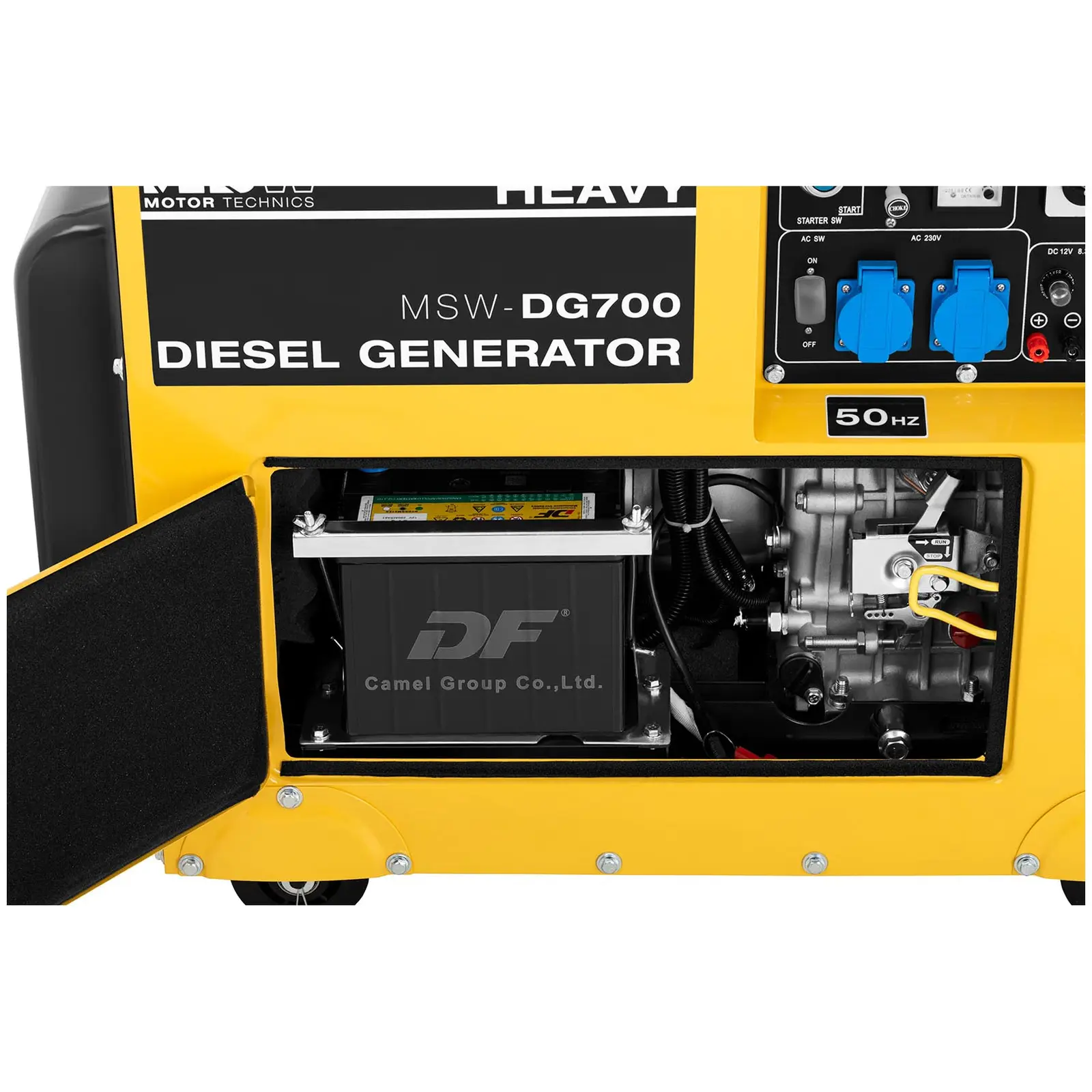 Generatore diesel trifase silenzioso - 5.500 W / 7 CV - Serbatoio da 14,5 l - 230/400 V