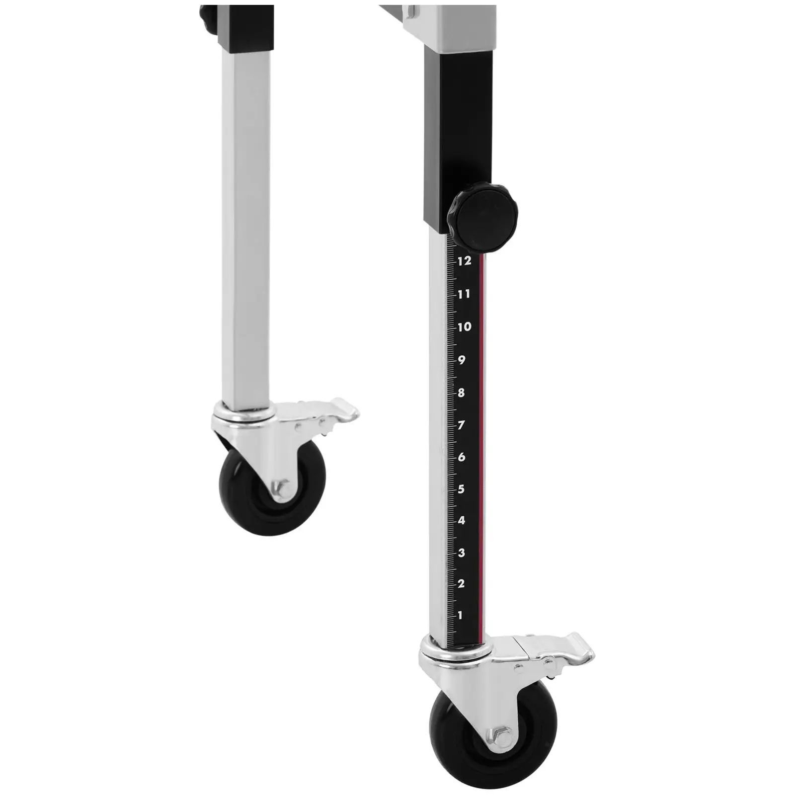Convoyeur à rouleaux - 130 kg - 147 cm - 9 rouleaux - Réglable en hauteur - Pliable (Hauteur [cm]:  60 - 92)