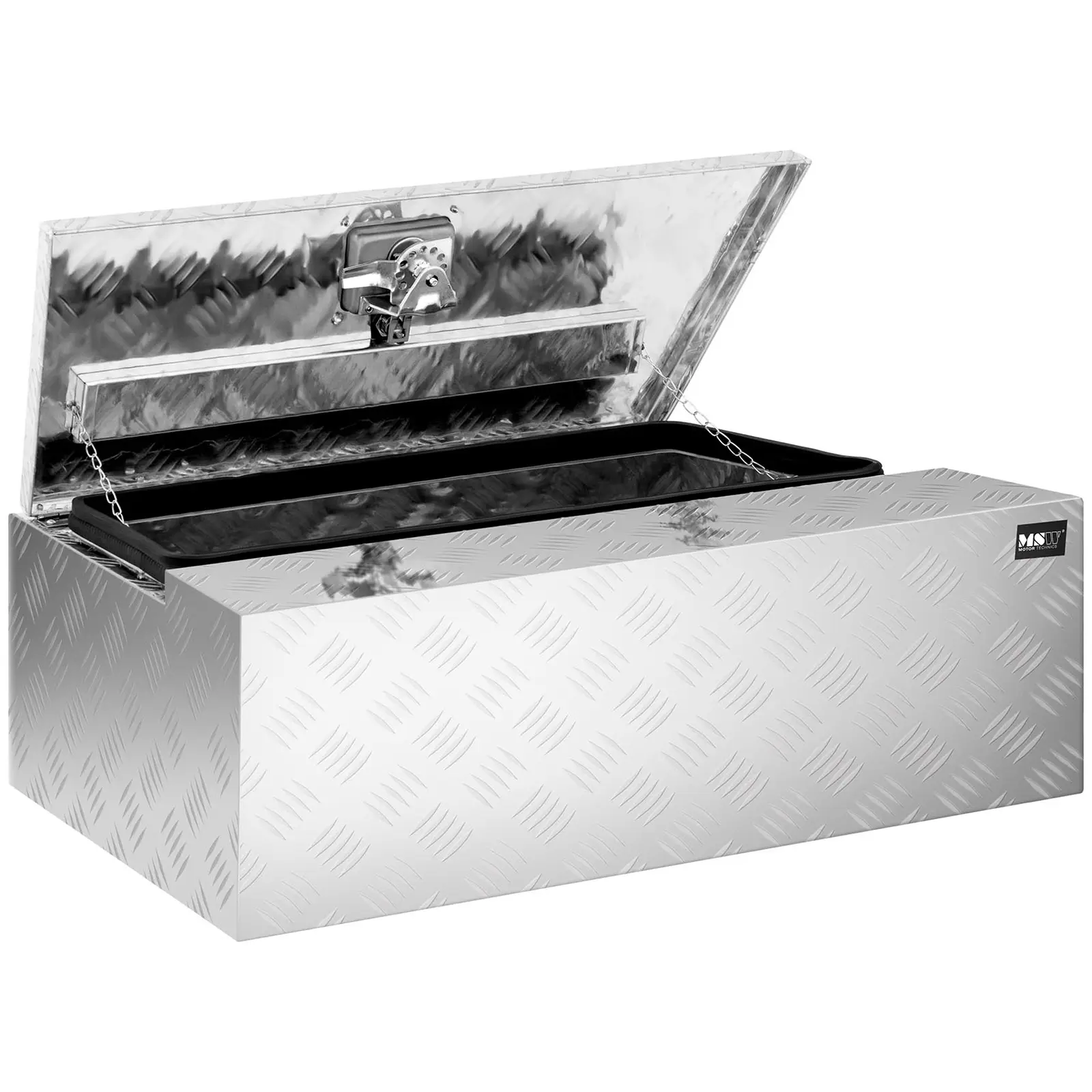 Алуминиева кутия за инструменти - карирана плоча - 75 x 25 x 40 см - 75 л - заключваща се