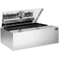 Coffre de rangement aluminium - 75 x 25 x 40 cm - 75 l - Avec serrure - En angle