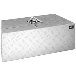 Hliníkový box - rýhovaný plech - 75 x 25 x 40 cm - 75 l - uzamykatelný - rovný