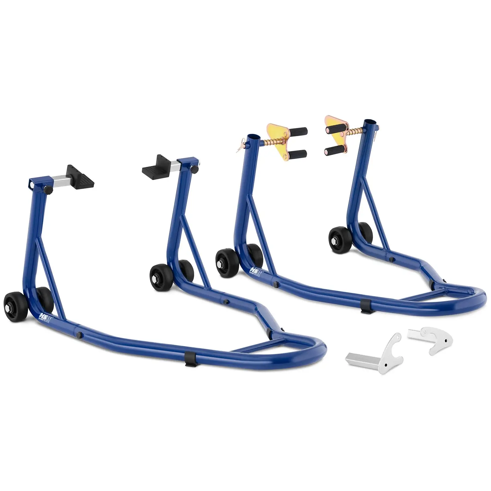 Suport pentru roți de motocicletă - 2 buc. - pentru roți față și spate - montare pe furcă - Imaginea produsului