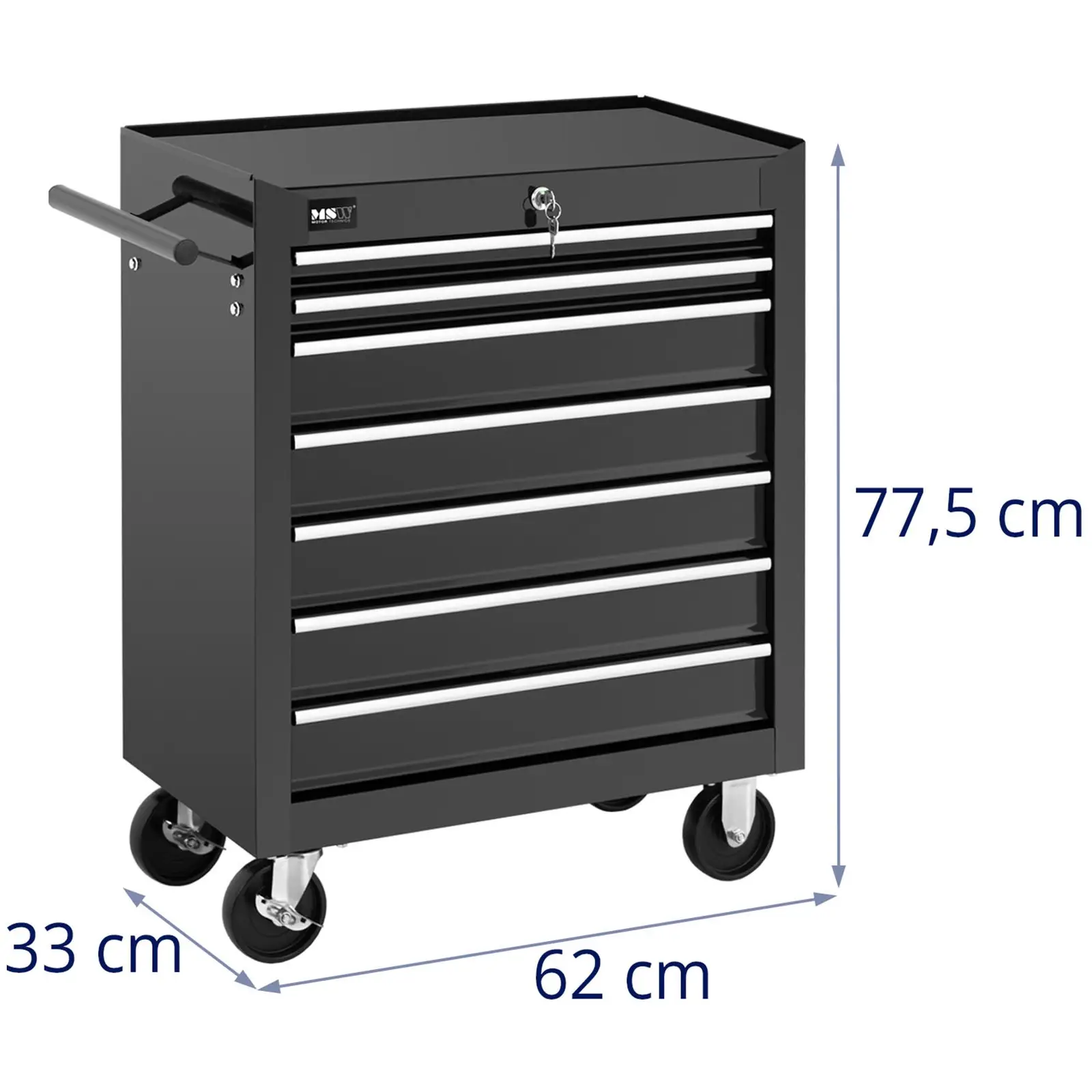 Tool Trolley - 7 drawers - up to 60 kg - lockable