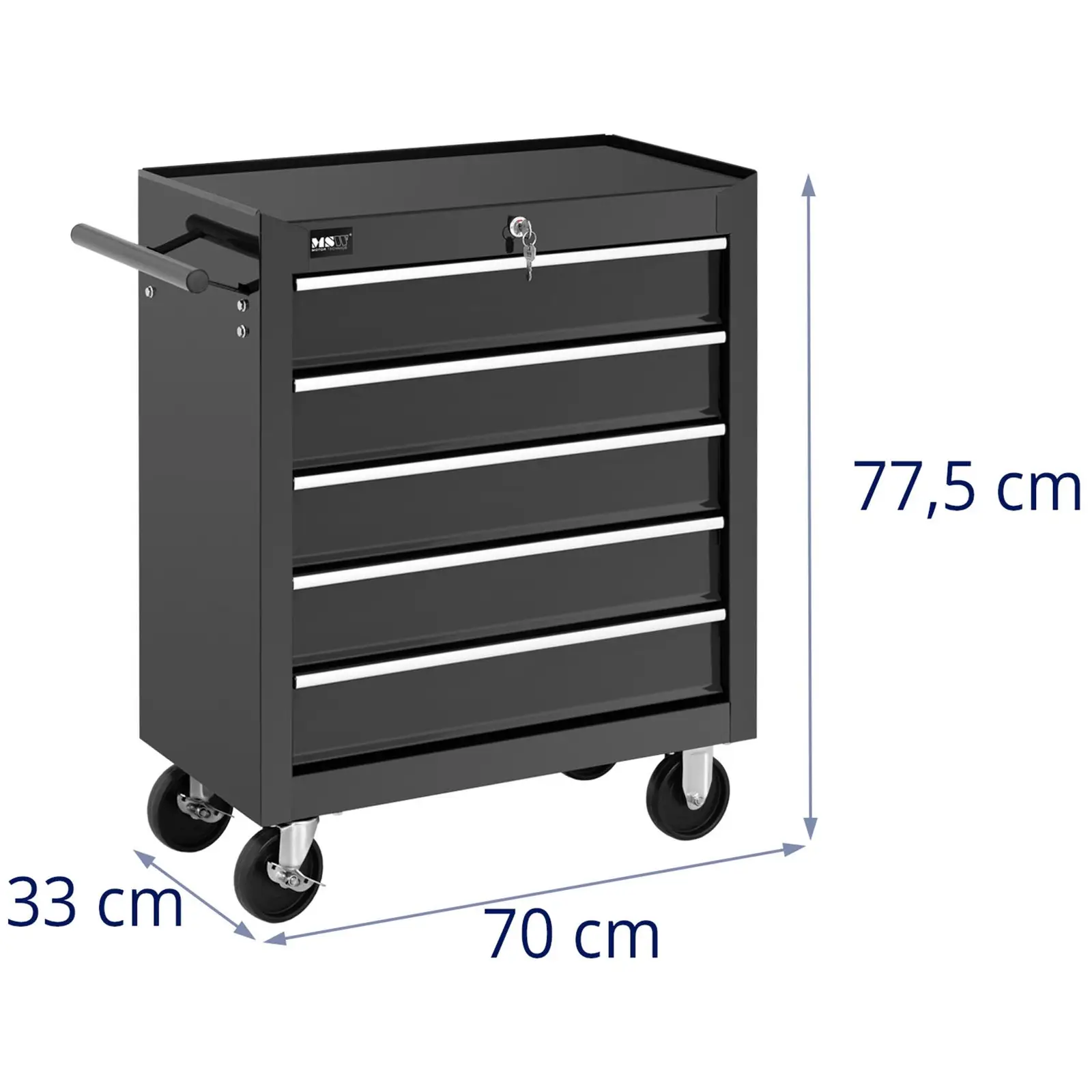 Tovar z druhej ruky Dielenský vozík na náradie - 5 zásuviek - do 50 kg - uzamykateľný