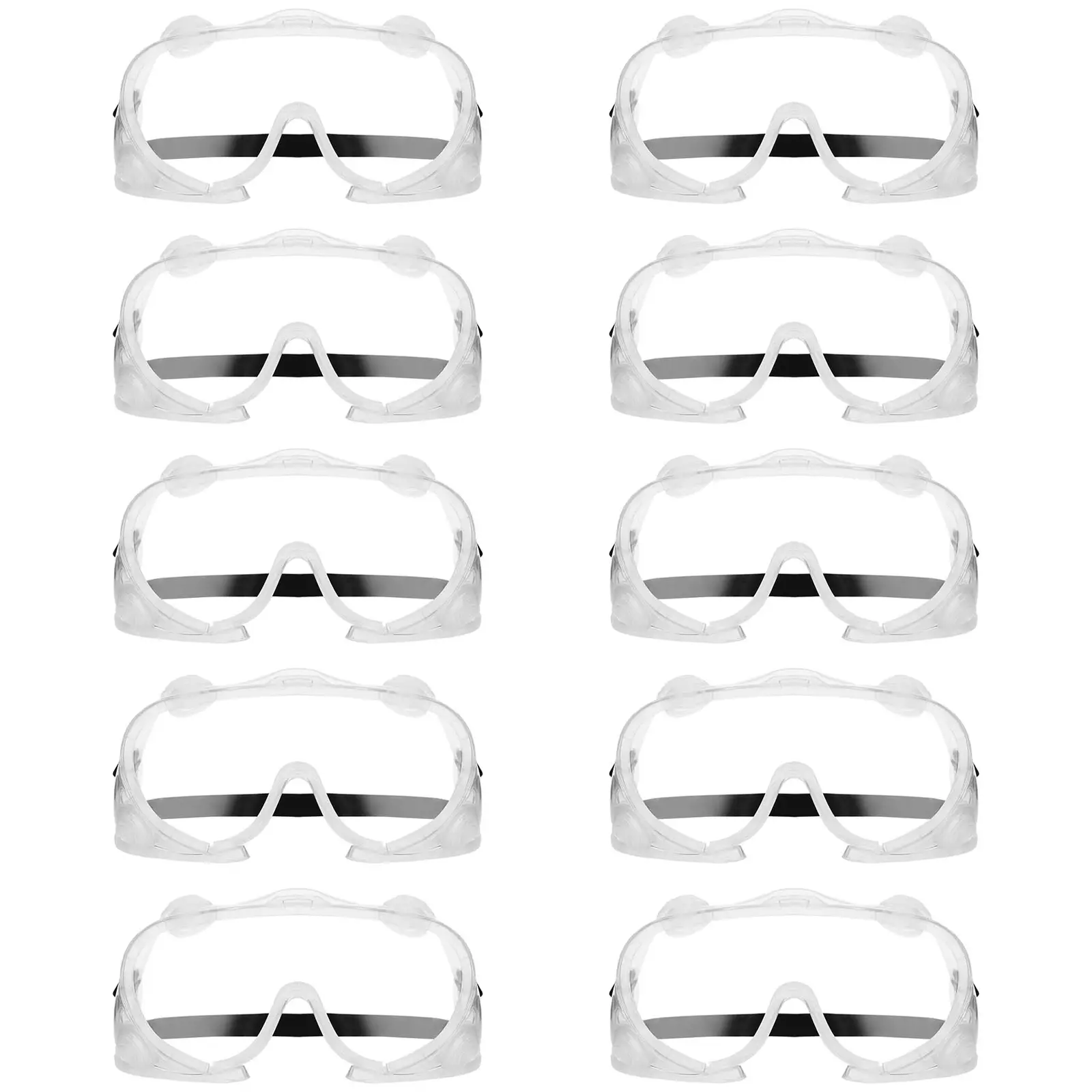 Occhiali protettivi - Set da 10 - Trasparenti - Taglia unica