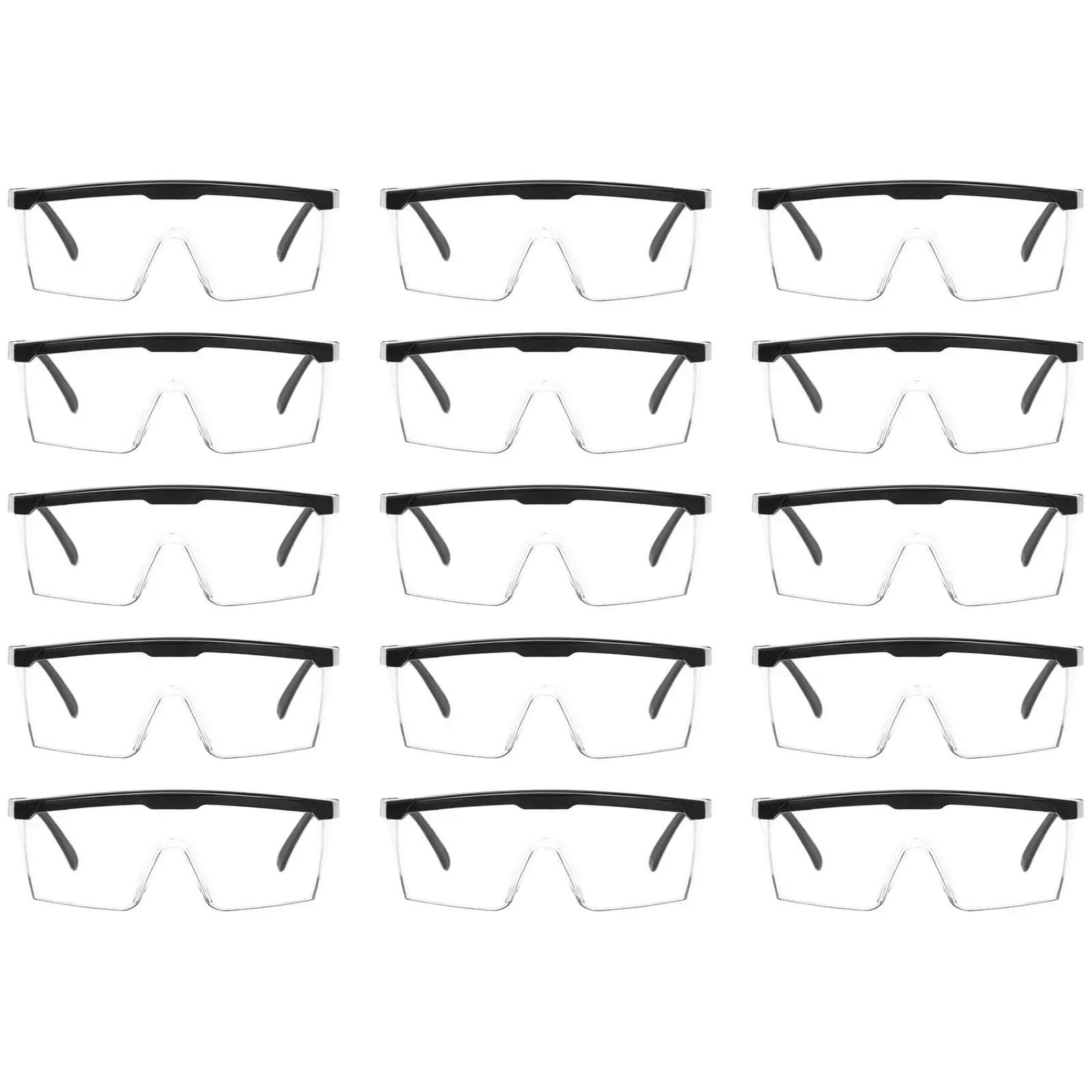 Lunettes de protection - Pack de 15 - Non teintées - Réglables