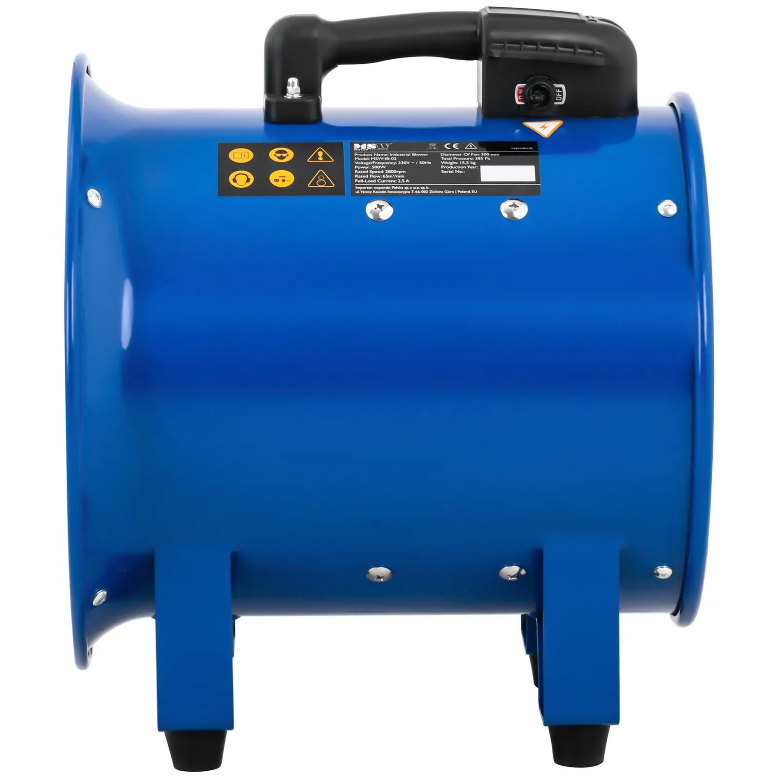 Mobilní ventilátor - 3 900 m³/h - Ø 300 mm (Emitovaný hluk: 80 dB)