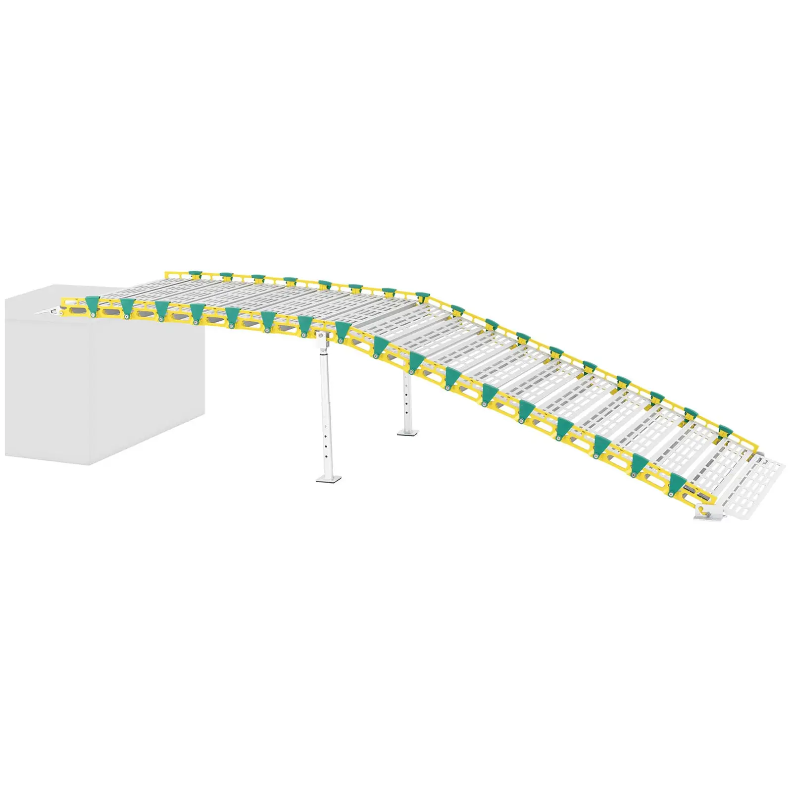 Hliníková rampa - mobilní - 500 kg - 3 000 x 914 mm (Materiál spojení: Plast (PE))
