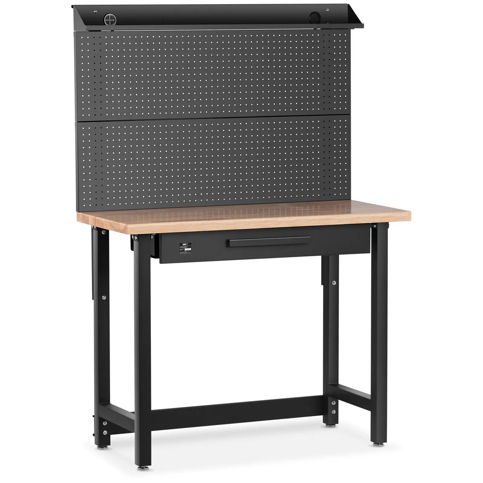 Produtos recondicionados Bancada de trabalho - 155 x 51 cm - altura ajustável 95-176 cm - 227 kg - com gaveta e painel perfurado - Imagem do produto