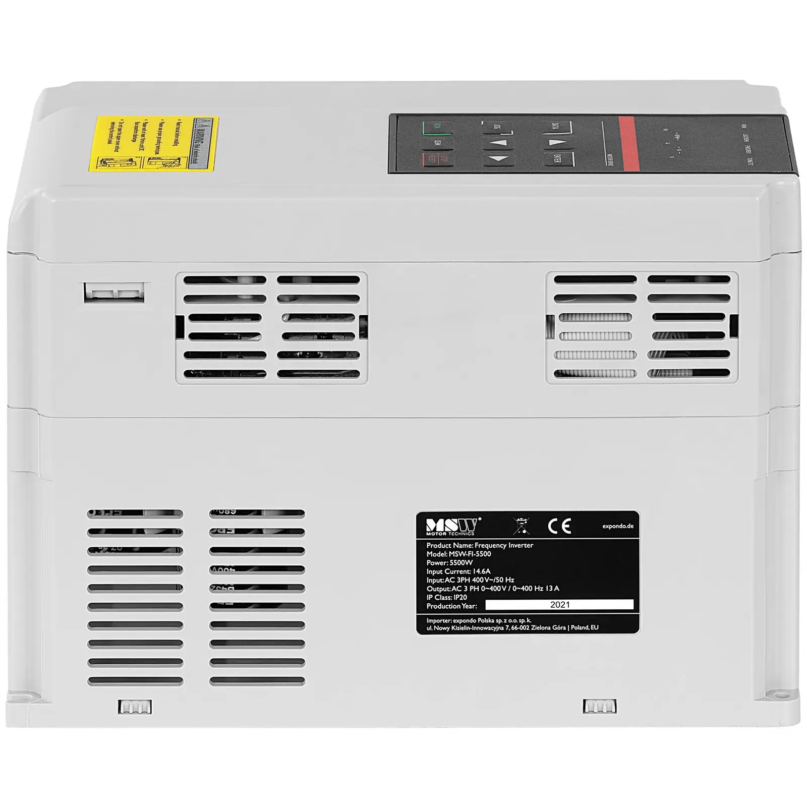 Frekvenciaváltó - 5,5 kW / 7,5 LE - 400 V - 50–60 Hz - LED (Bementei áram: 14.6 A)
