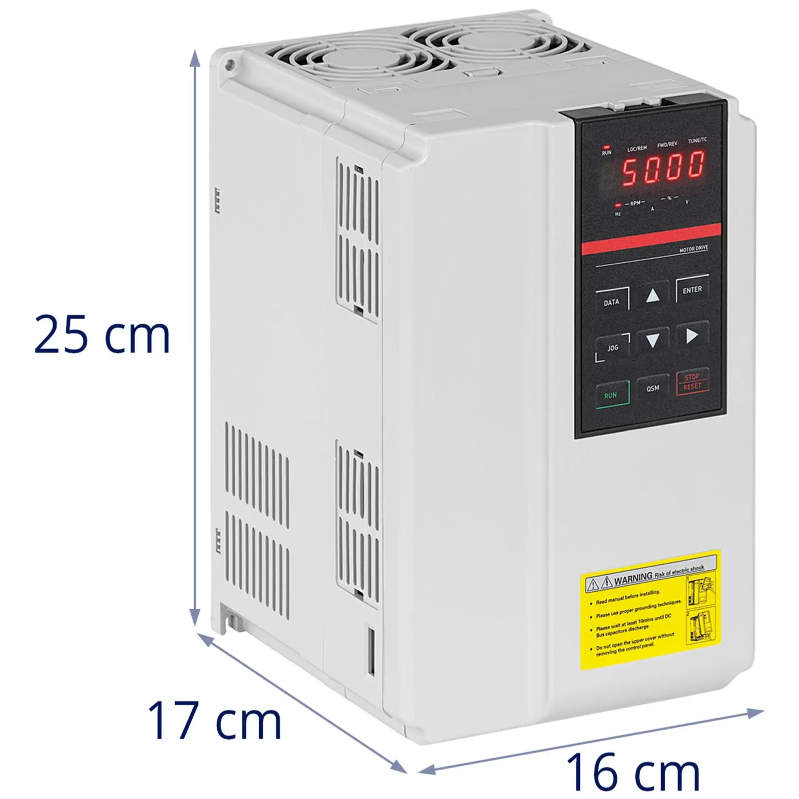 Frekvenciaváltó - 5,5 kW / 7,5 LE - 400 V - 50–60 Hz - LED (Rövidzárlat-védelem: Igen)