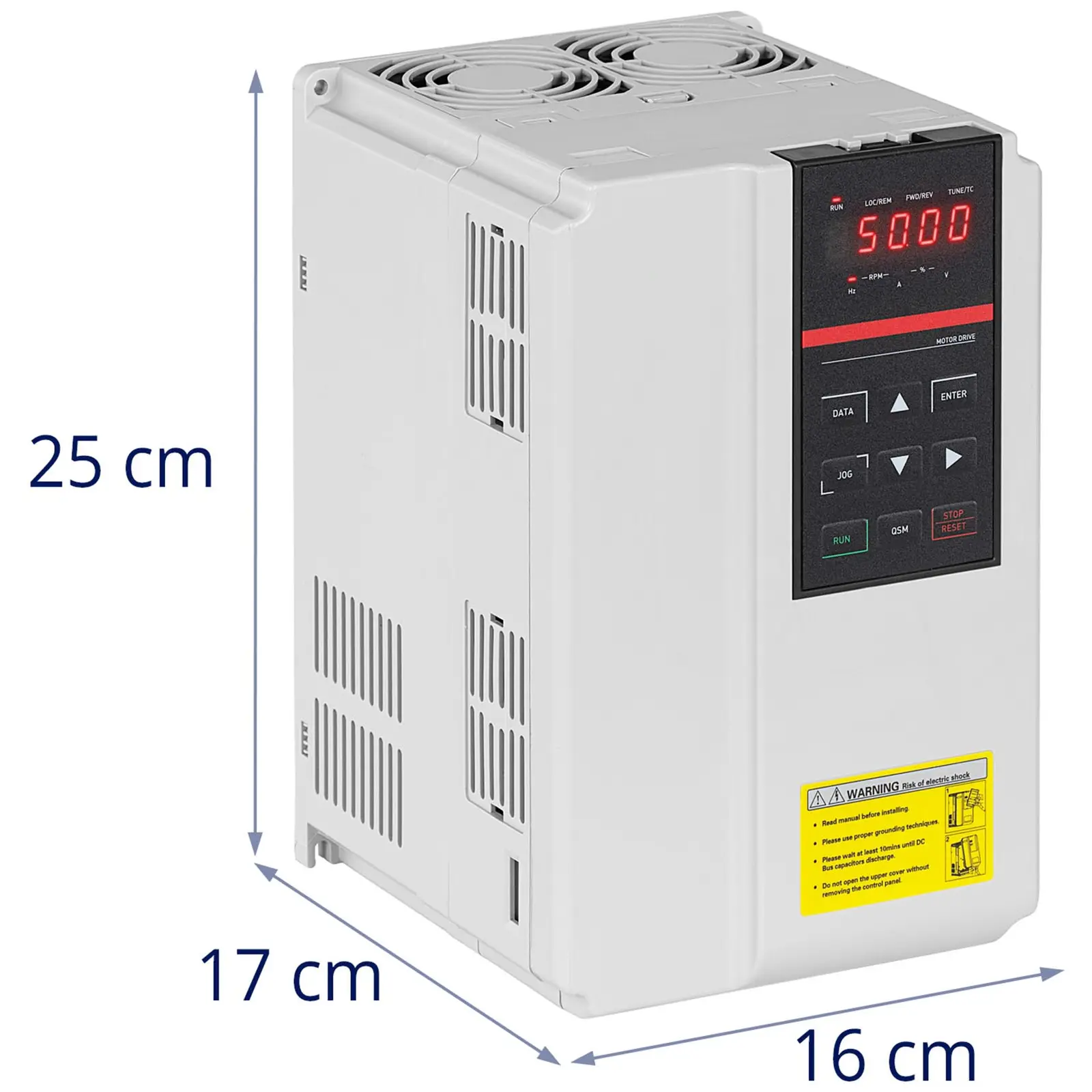 Variateur de vitesse VFD - 3,7 kW / 5 ch - 380 V - 0 - 300 Hz - LED (Protection contre les courts-circuits: Oui)