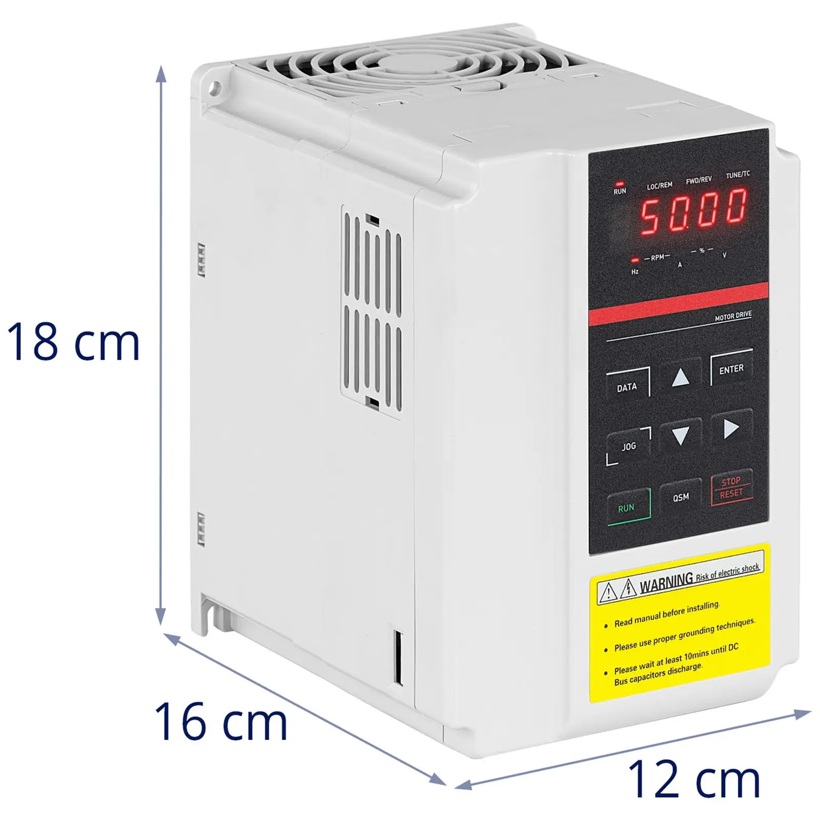 Variateur de vitesse VFD - 0,75 kW / 1 ch - 380 V - 0 - 300 Hz - LED (Protection contre les courts-circuits: Oui)