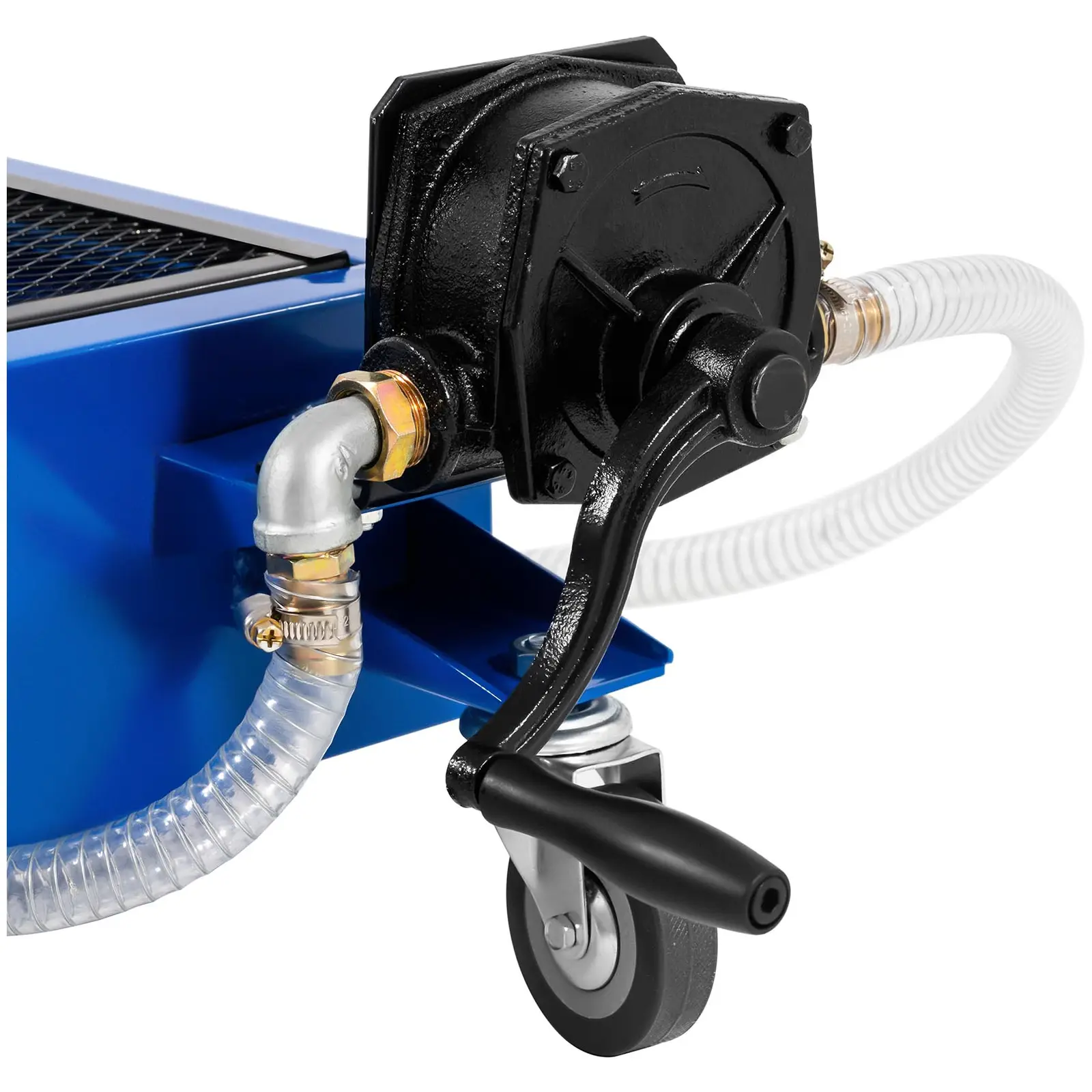 Mobile Oil Drain Pan 75 L hand pump www.expondo.co.uk
