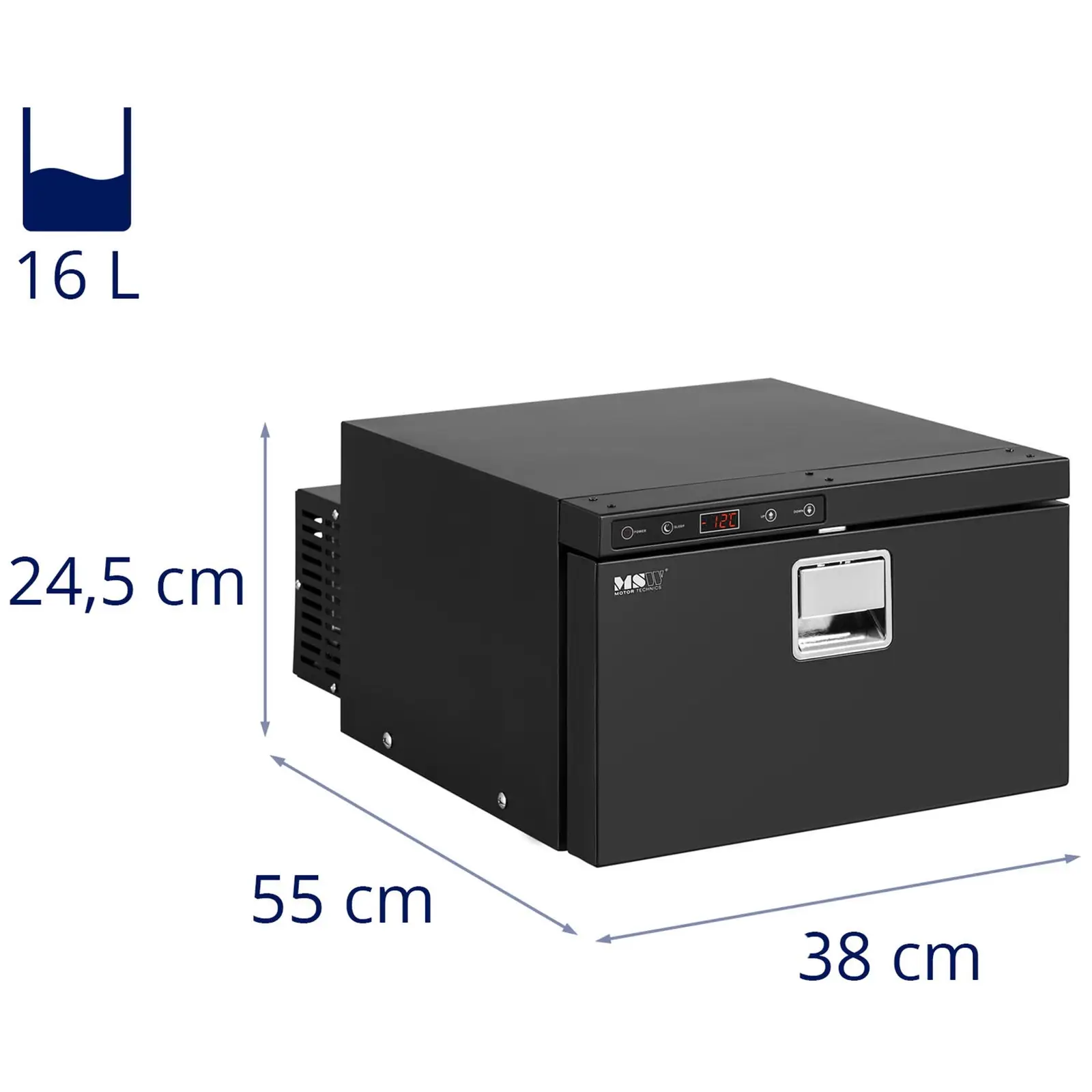 Frigo voiture - 16 l - -12 - 10 °C - 12/24 V (CC) (Couleur(s): Noir)
