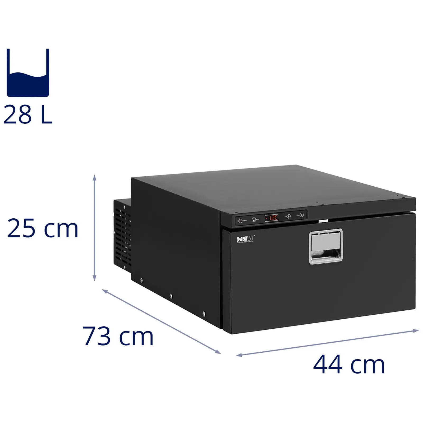 Lednice do auta - 28 l - -12–10 ° C - 12/24 V (DC) (Barva: Černá)