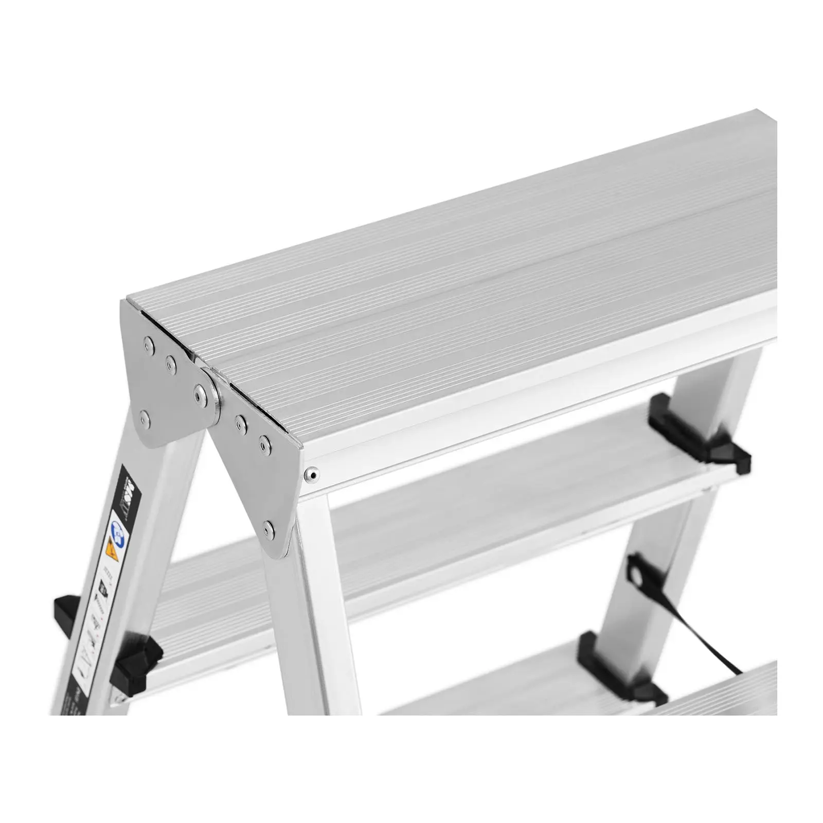 Hliníkové schůdky - 2 x 3 příčky - Hliník -  výška 65 cm (Protiskluzový: Ano)