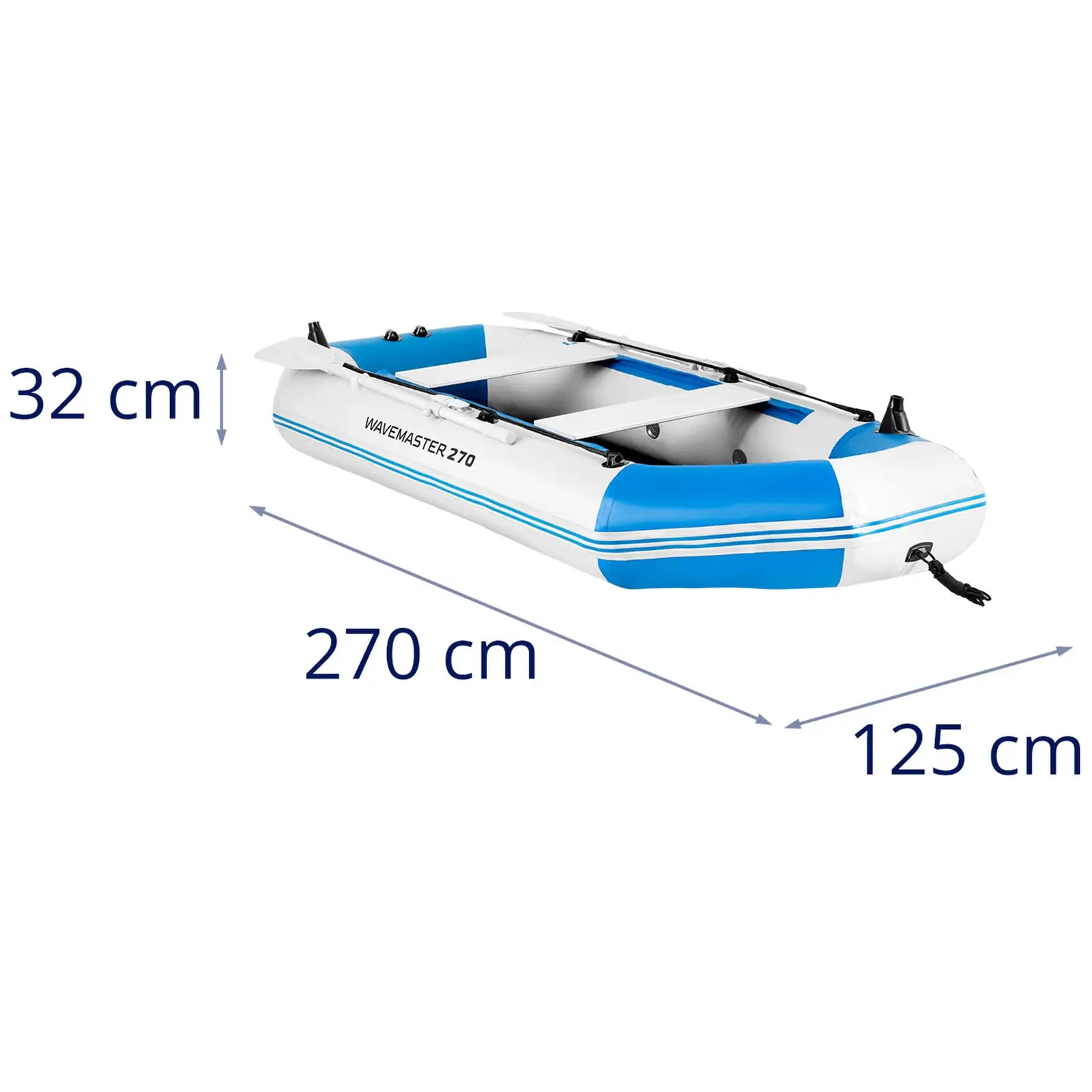 Barco insuflável - branco e azul - 338 kg