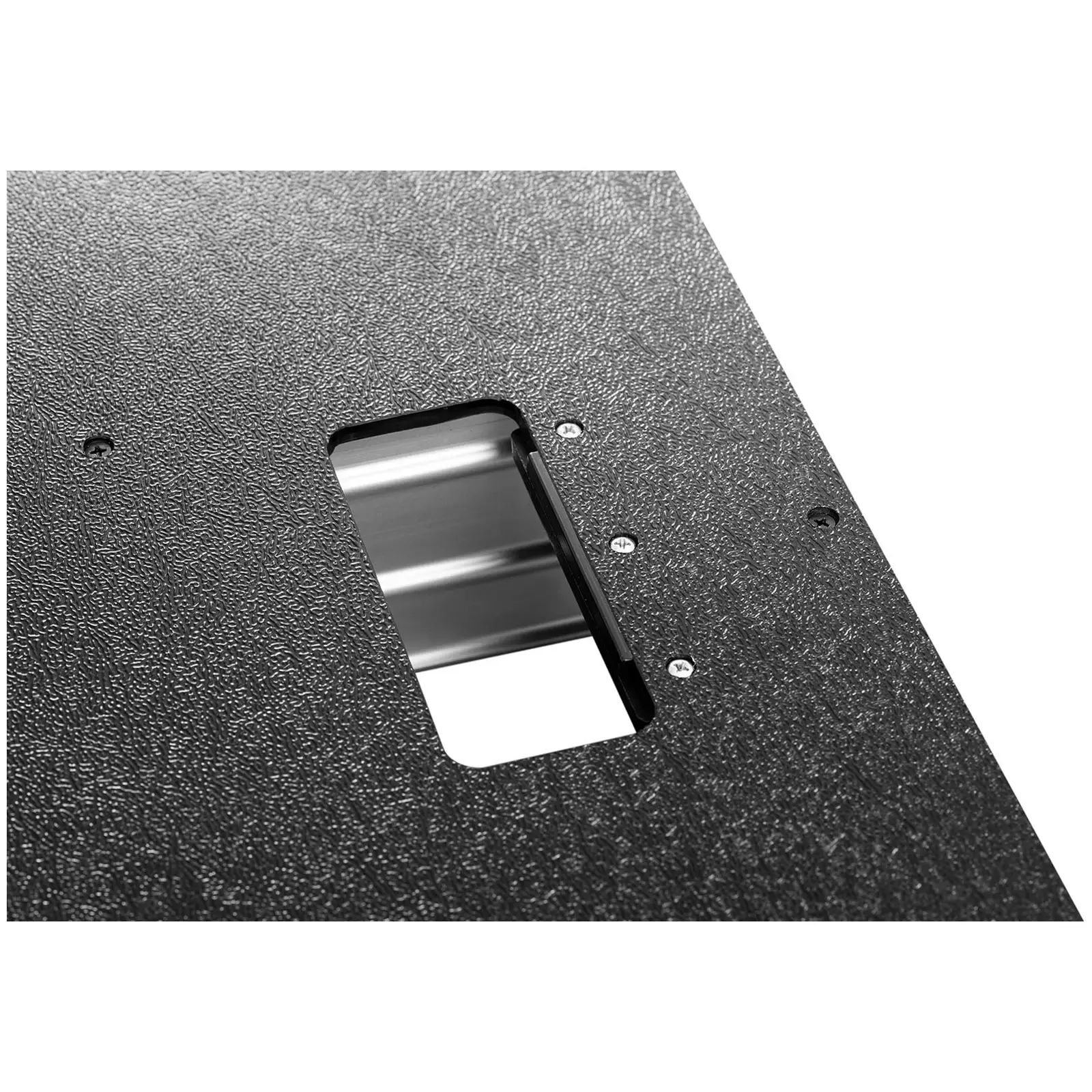 Guilhotina para painéis de vinil e laminados - manual - espessura: 16 mm - corte em ângulo 490 mm - rodas