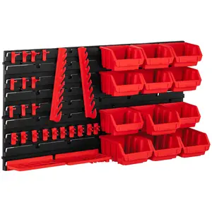 Panel de pared para herramientas - 9 cajas - set de soportes