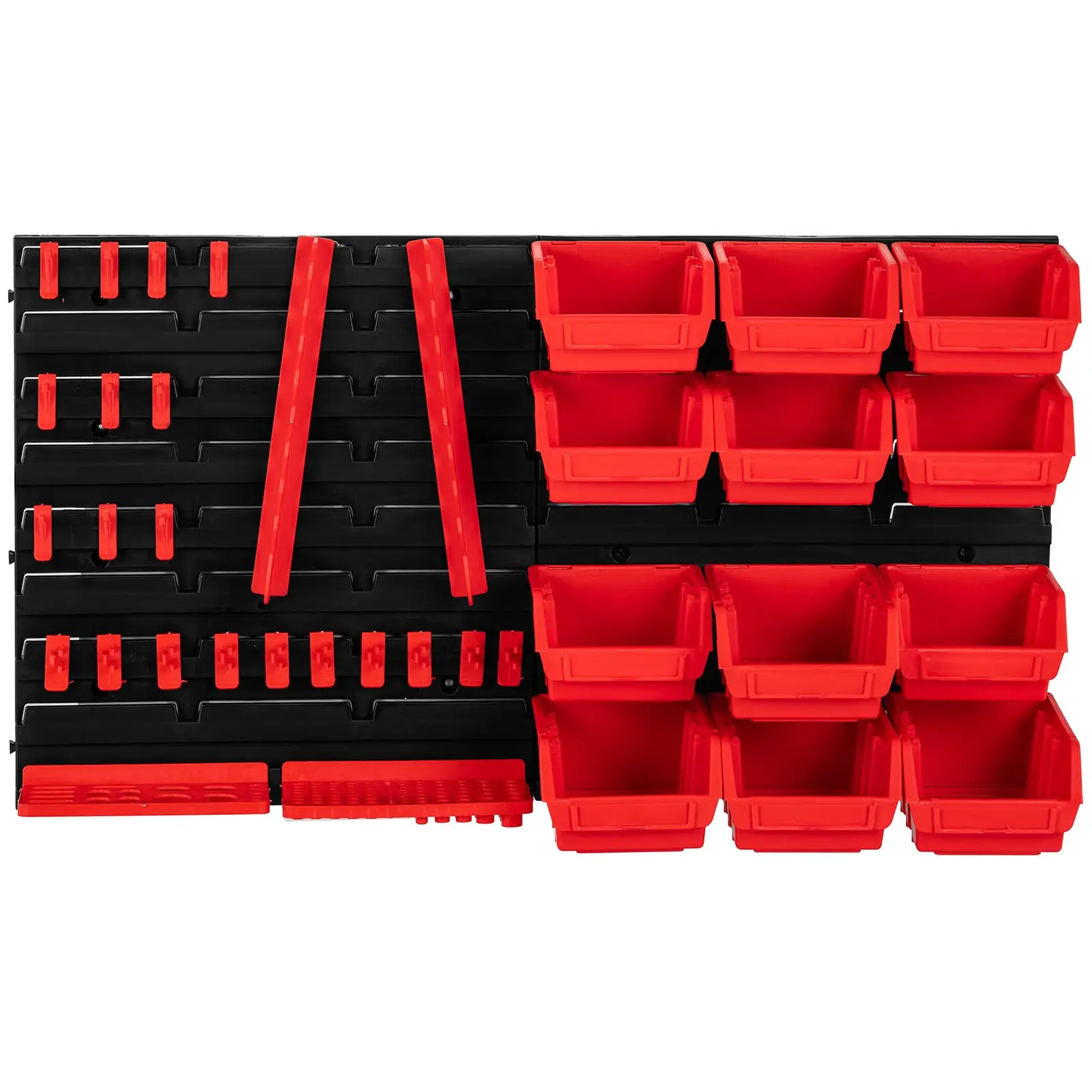 Panel de pared para herramientas - 9 cajas - set de soportes