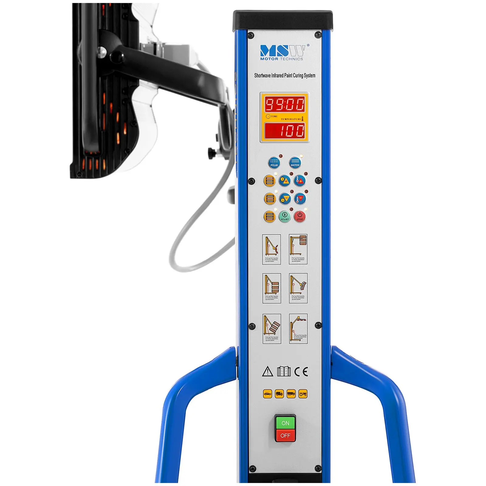 IR-tørker – 4 x 1000 W radiatorer – Høyde: opptil 240 cm – Avstand / temperatursensor