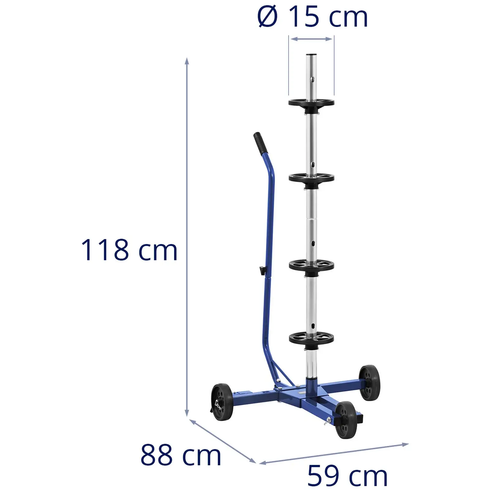 Dekkstativ - mobil - med brems - 100 kg - for 4 dekk