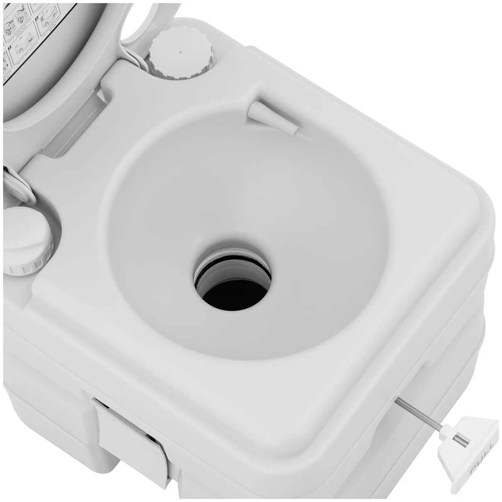 Portabel toalett - 230 x 210 mm - 13 L färskvatten - 20 L avloppsvatten