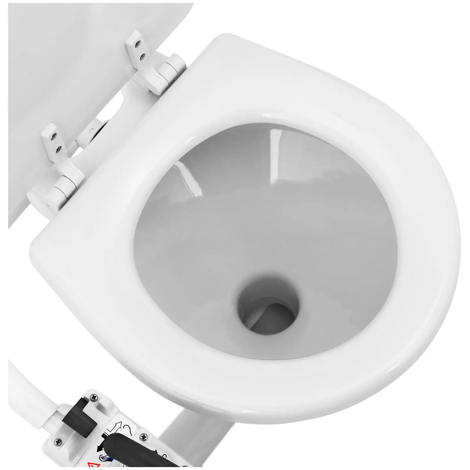 Boat toilet with hand pump - ceramic basin - convenient and compact