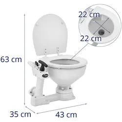 Lodní záchod s ruční pumpou - keramická mísa - pohodlný a kompaktní