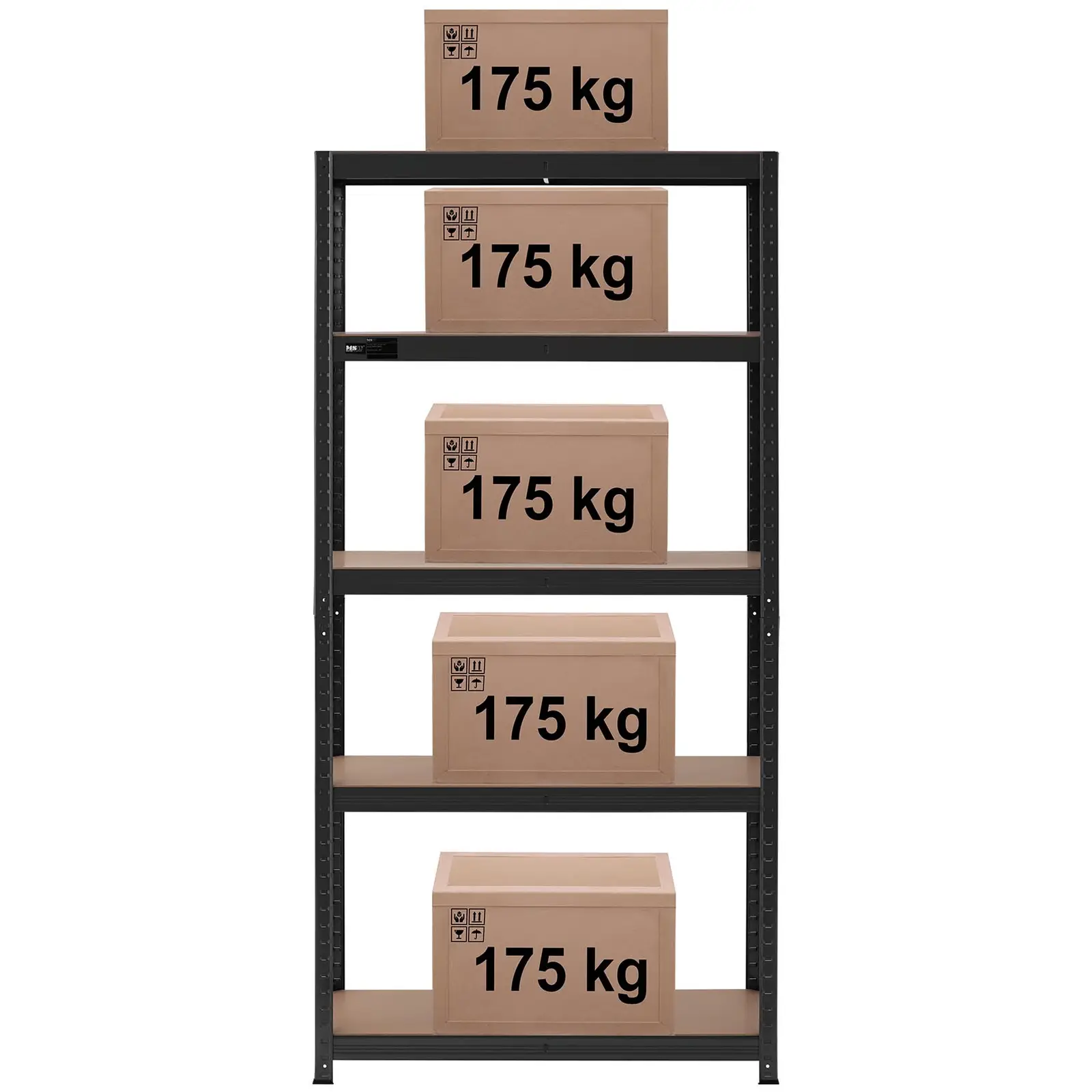 Kovinski regal za shranjevanje - 90 x 40 x 180 cm - za 5 x 175 kg - skrilavo siv (Mere [cm]: 90 x 40 x 180)