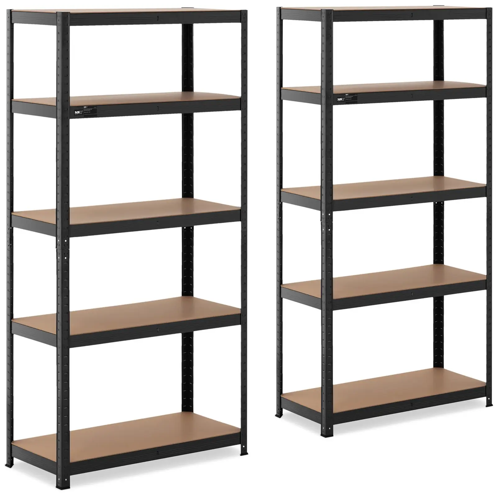 Metal storage rack - 90 x 40 x 180 cm - for 5 x 175 kg - Slate grey - 2 pcs.