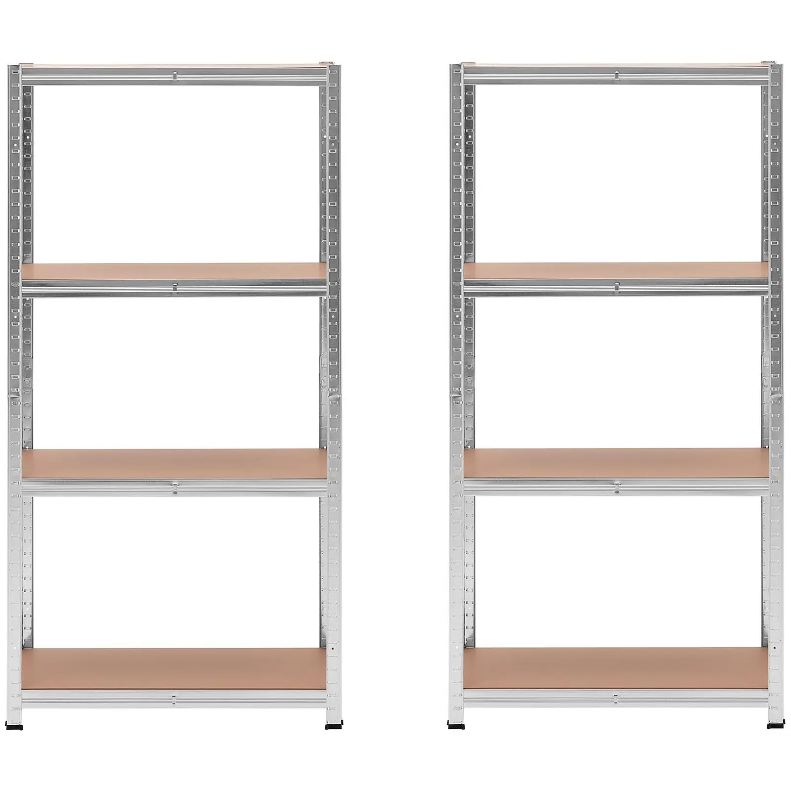 Regál pre vysoké zaťaženie - 80 x 40 x 160 cm - na 4 x 80 kg - sivý - 2 ks