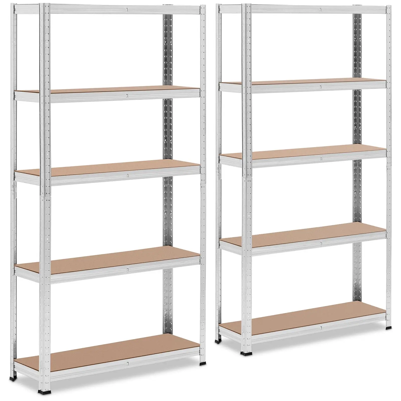 Zátěžový regál - 90 x 30 x 180 cm - pro 5 x 175 kg - šedý - 2 ks