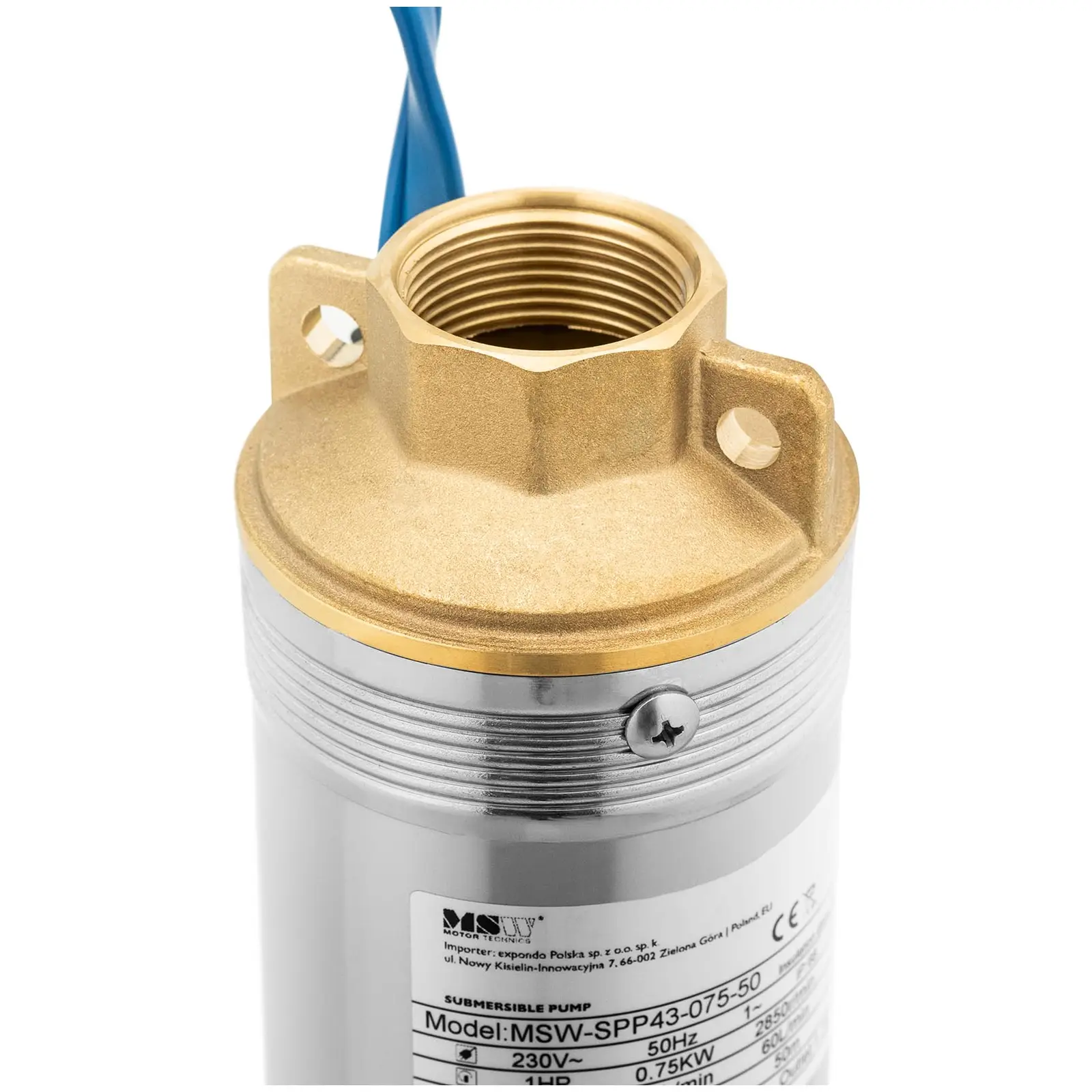B-zboží Čerpadlo do studny - 5400 l/h - 750 W - ušlechtilá ocel (Napájecí kabel: 50 m)