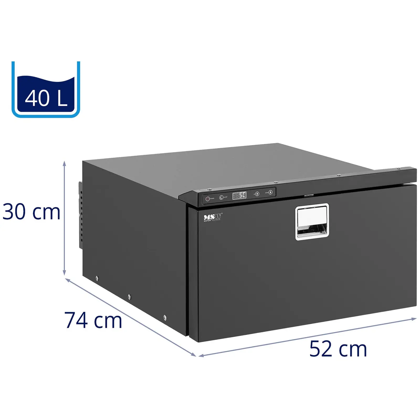 Bilkjøleskap - 40 L - -12 - 10 °C - 12/24 V - stål