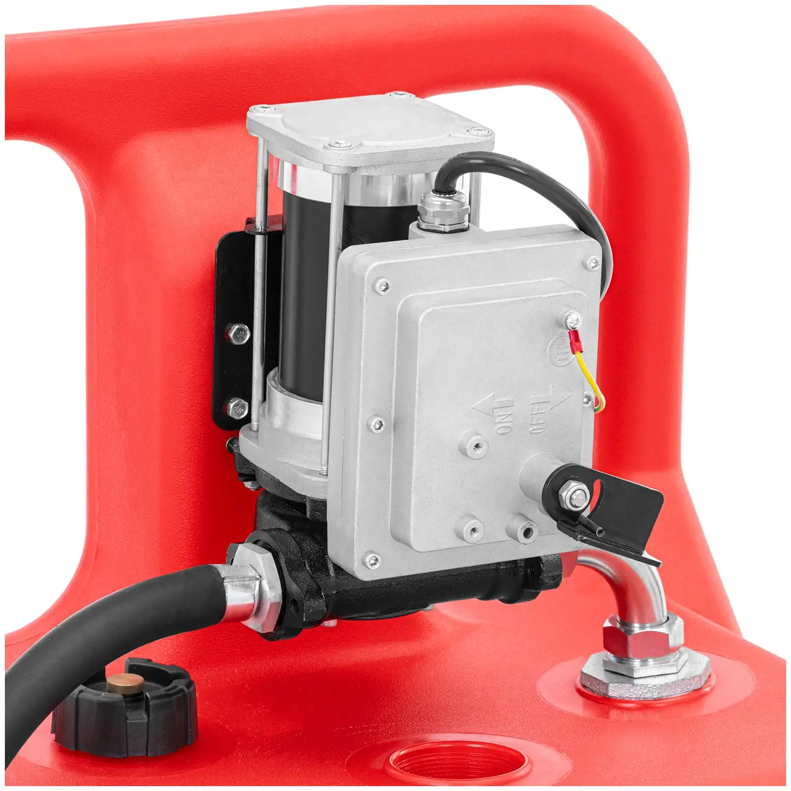 Mobilní čerpací stanice - s elektrickým čerpadlem, výdejní pistolí a koly - 120 l - 62 l/min (Tlak: 0.9 Bar)