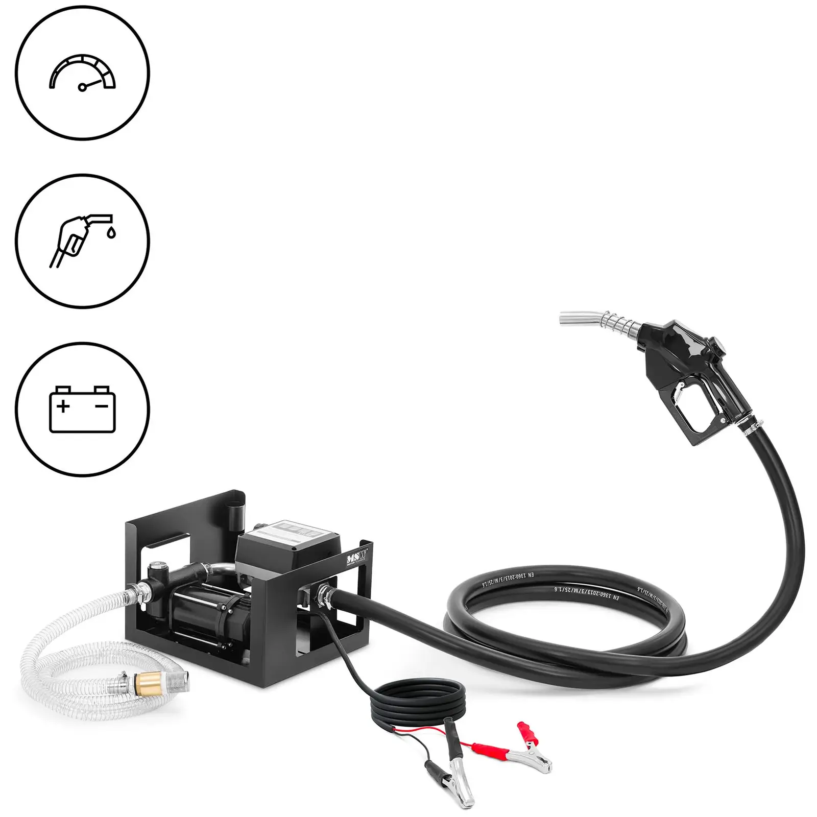 Pompe à gasoil avec compteur - 12 V - 72 l/min - 200/360 W